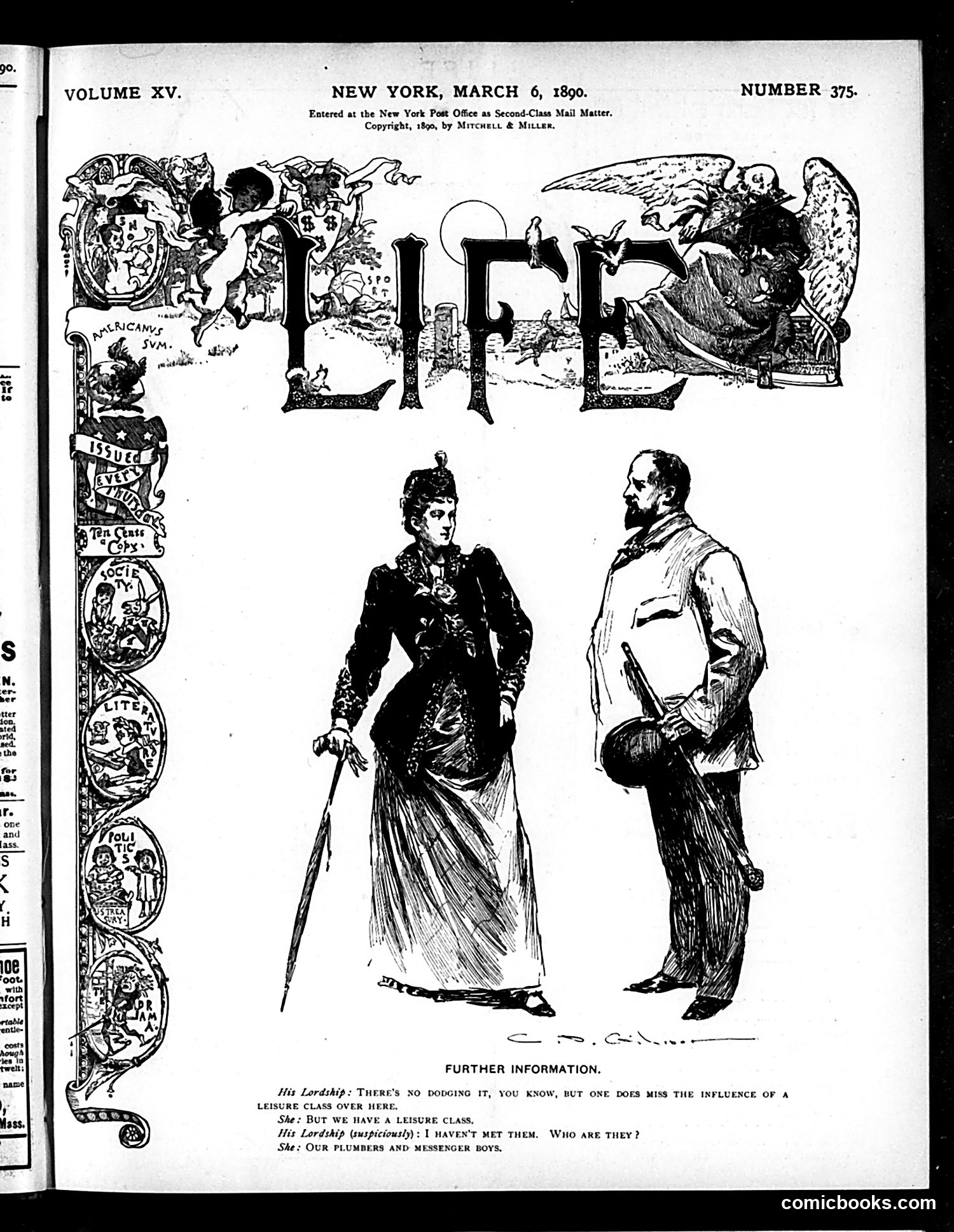 Life — March 6, 1890 — page 1: Life, 1890-03-06