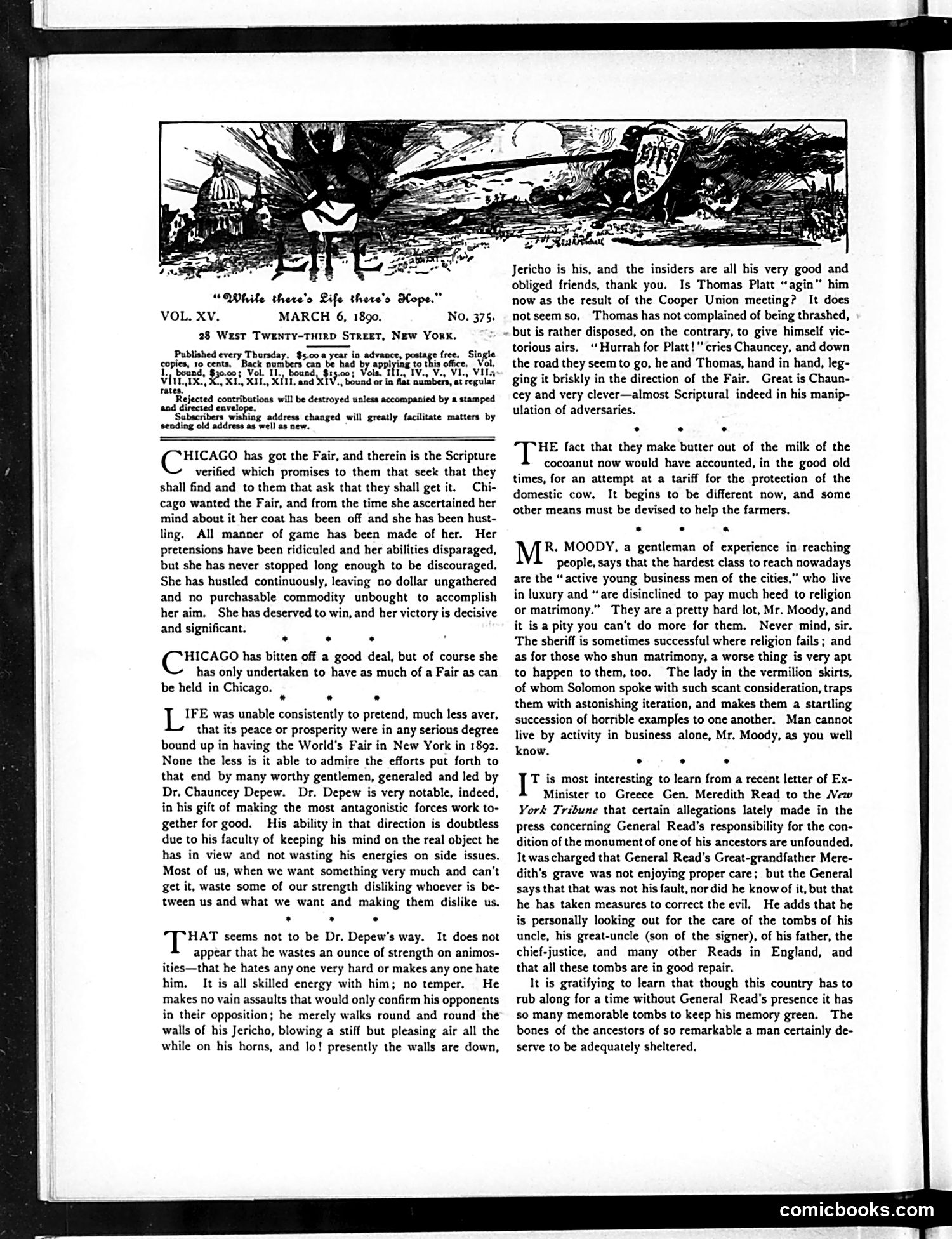 Life — March 6, 1890 — page 4: Life, 1890-03-06