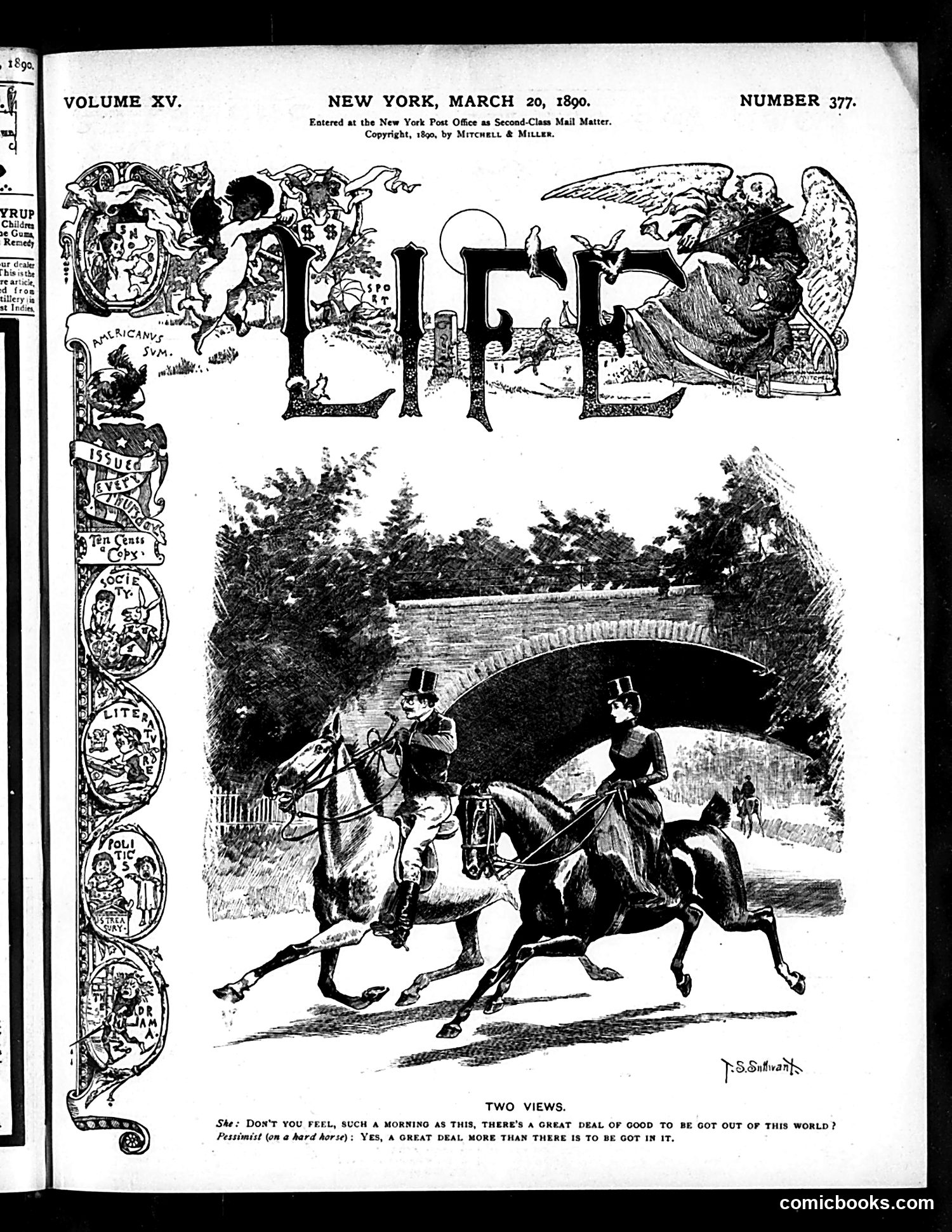 Life — March 20, 1890 — page 1: Life, 1890-03-20