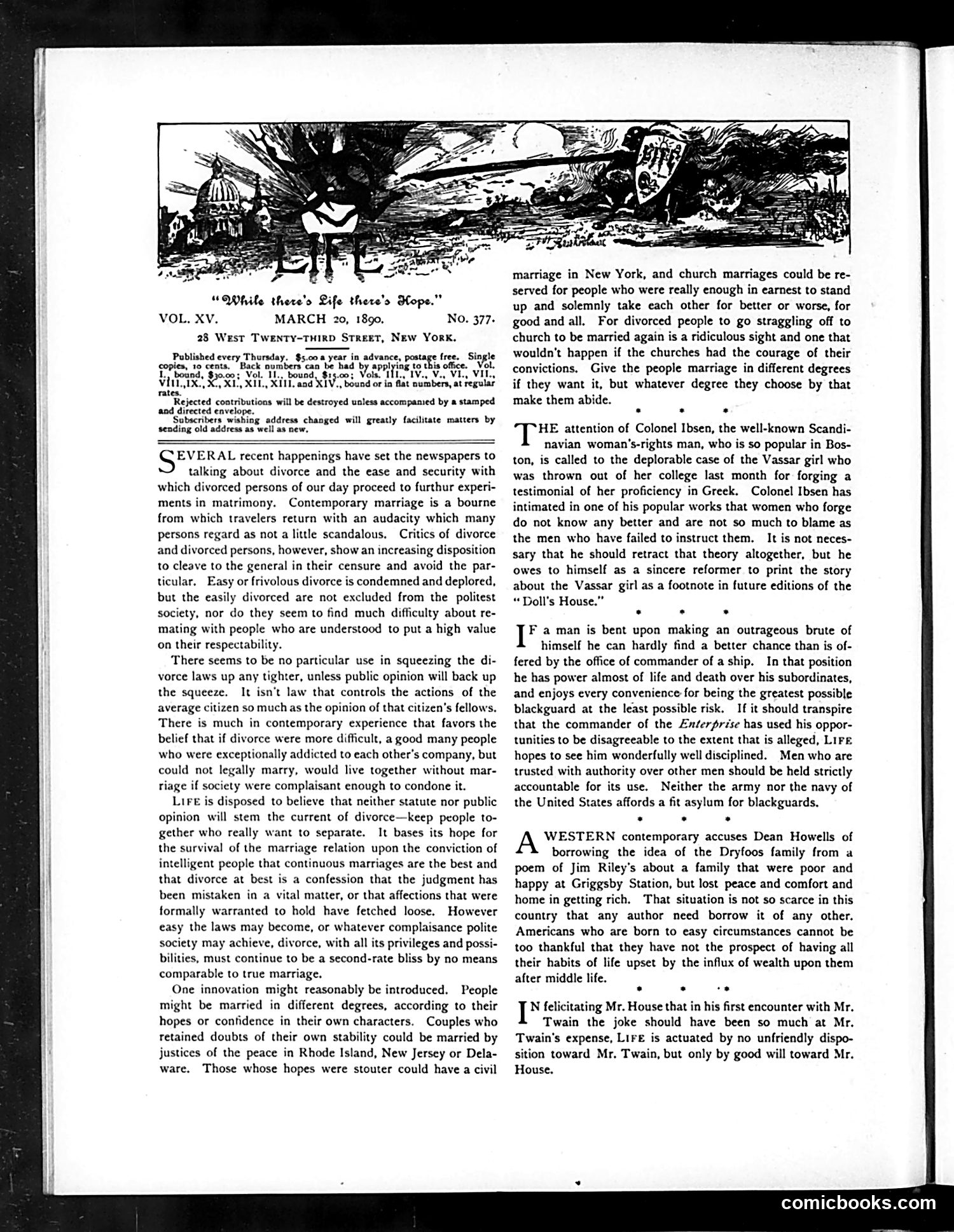 Life — March 20, 1890 — page 4: Life, 1890-03-20