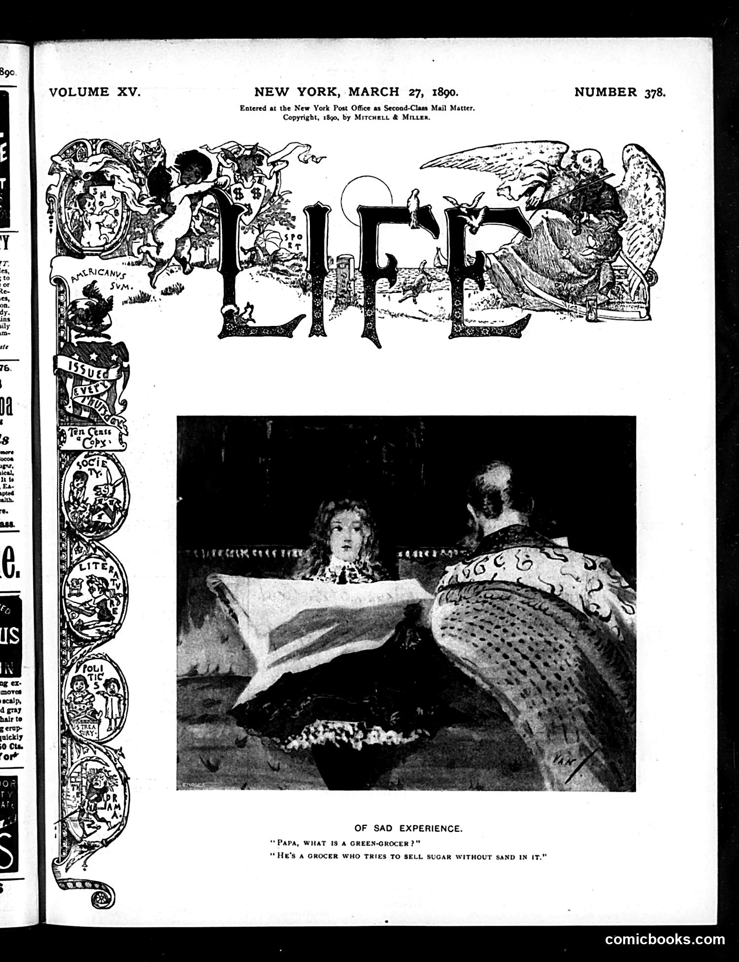 Life — March 27, 1890 — page 1: Life, 1890-03-27
