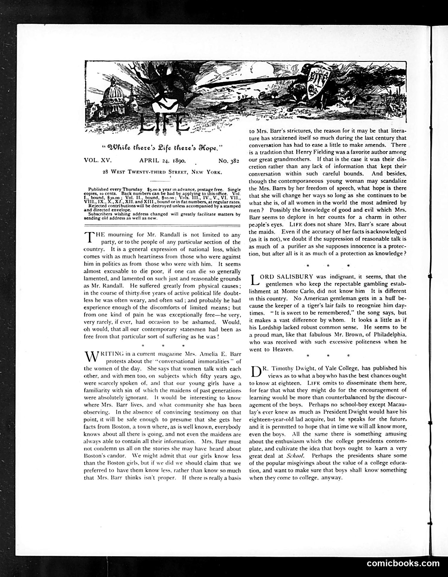 Life — April 24, 1890 — page 4: Life, 1890-04-24