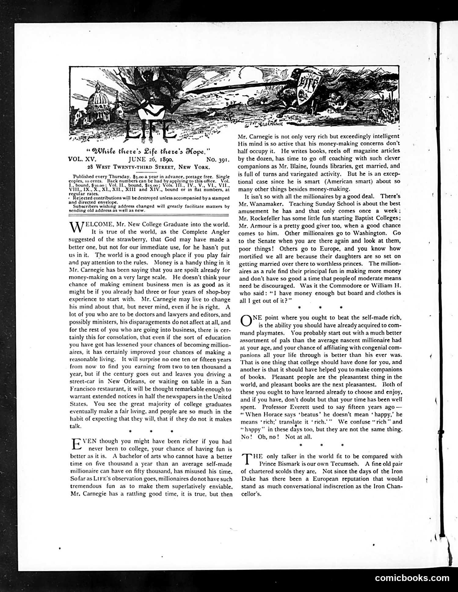 Life — June 26, 1890 — page 4: Life, 1890-06-26