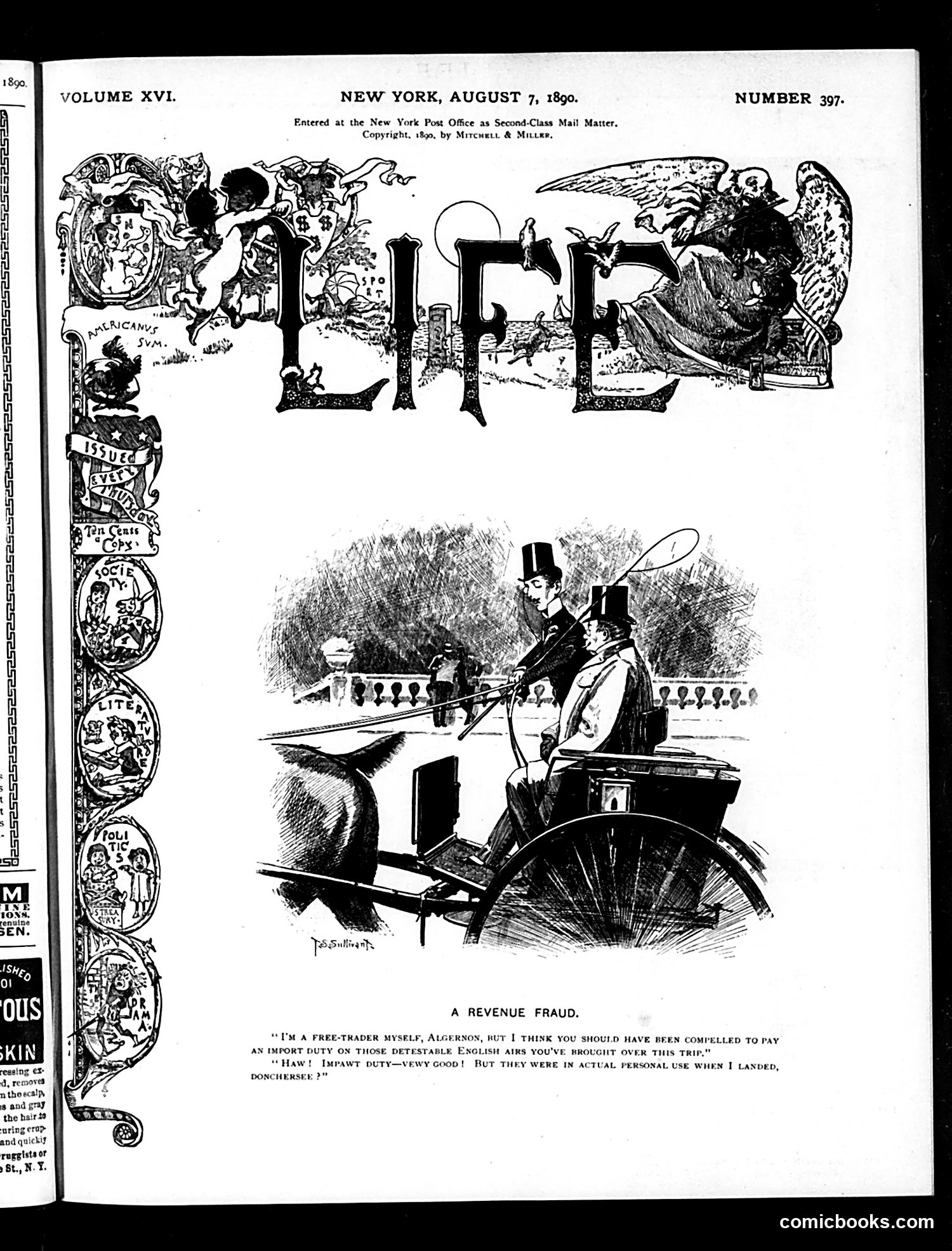 Life — August 7, 1890 — page 1: Life, 1890-08-07