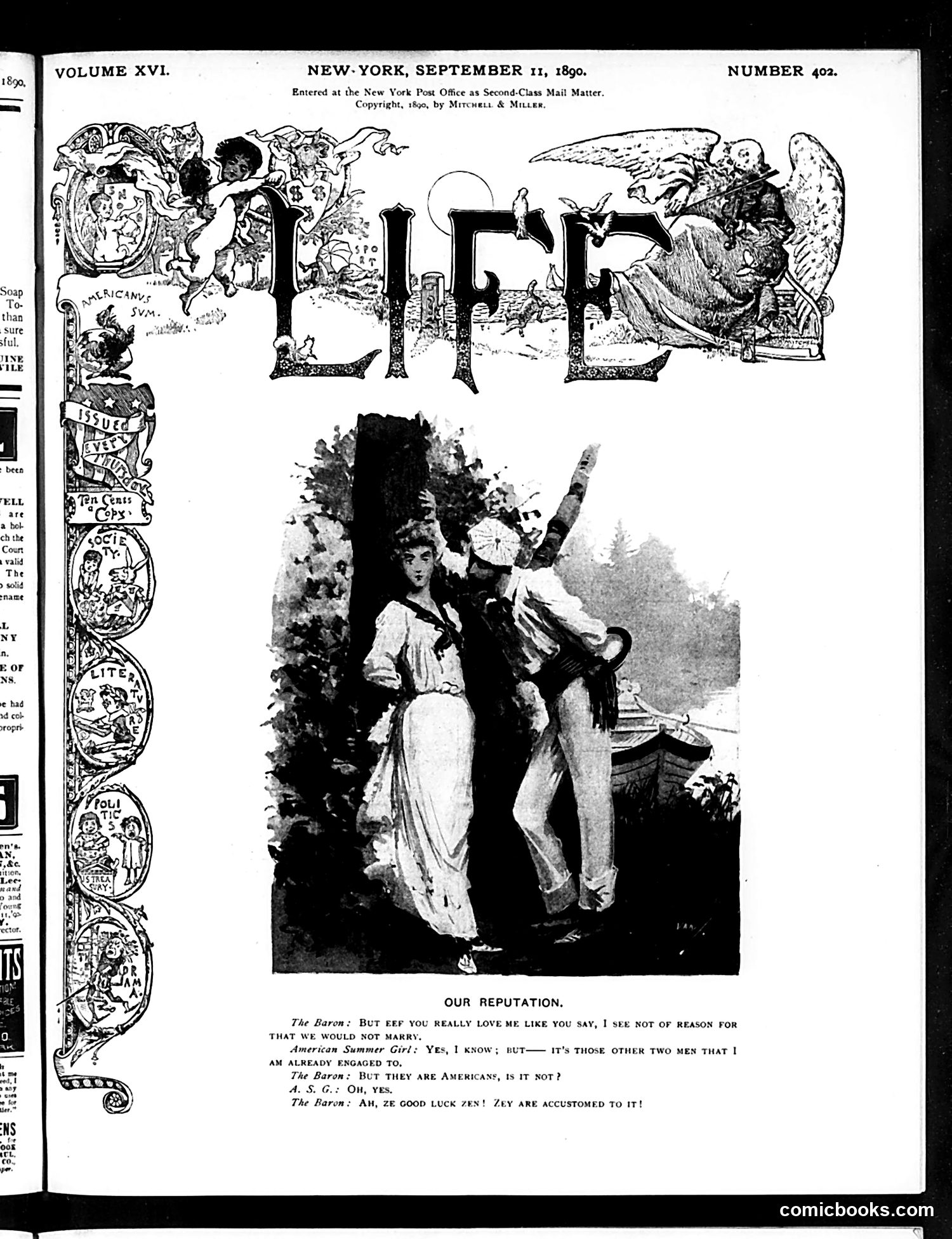 Life — September 11, 1890 — page 1: Life, 1890-09-11
