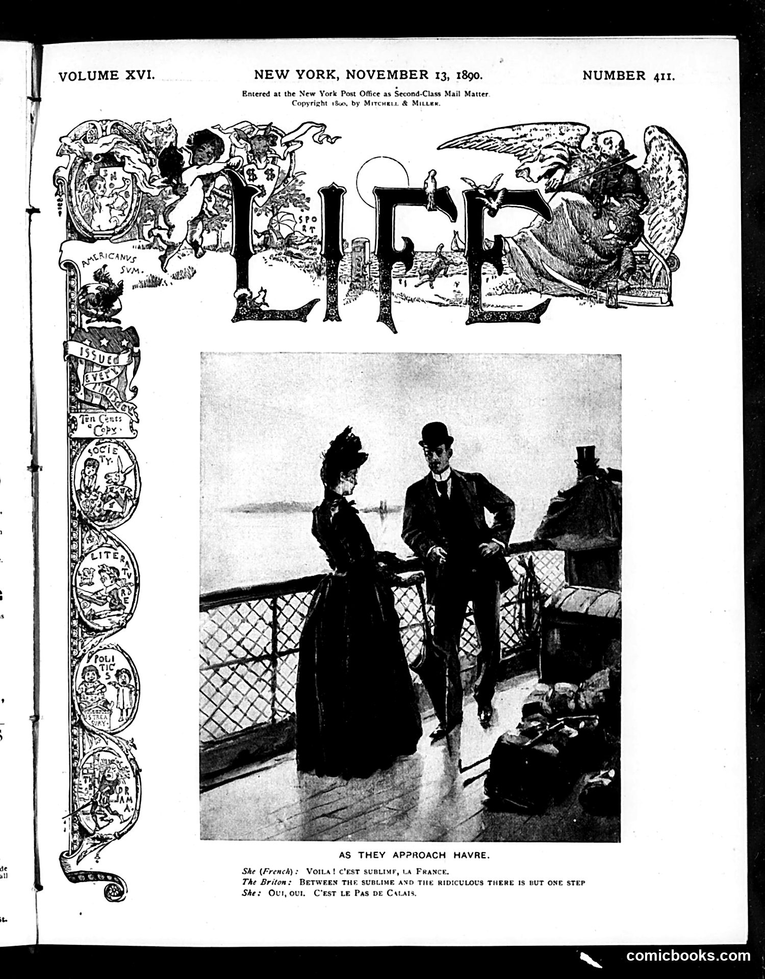 Life — November 13, 1890 — page 1: Life, 1890-11-13