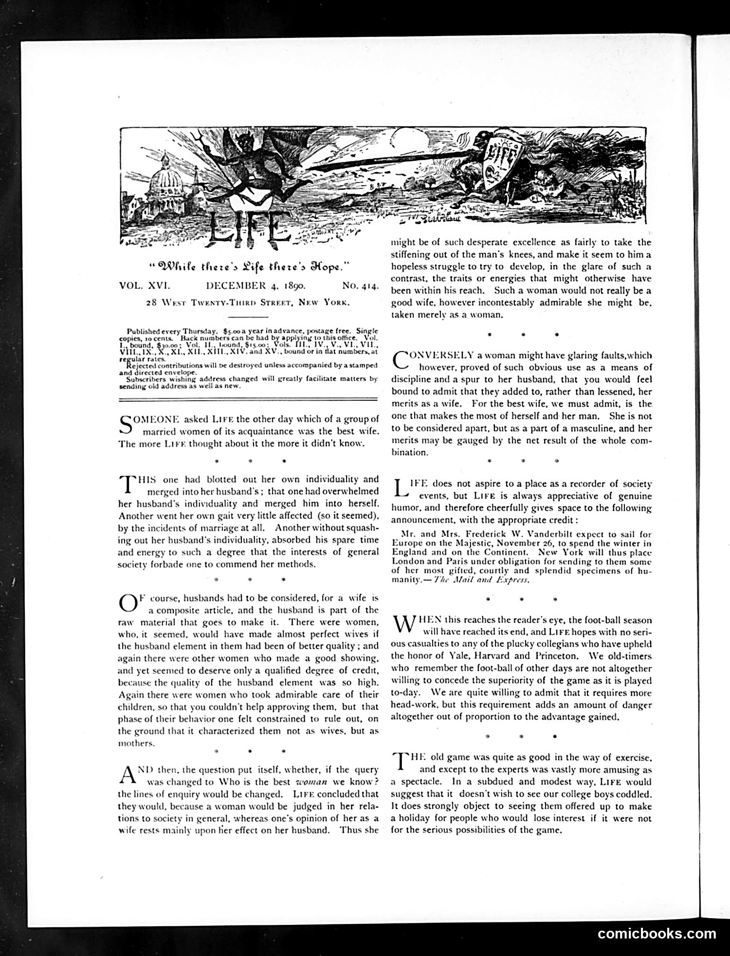 Life — December 4, 1890 — page 4: Life, 1890-12-04