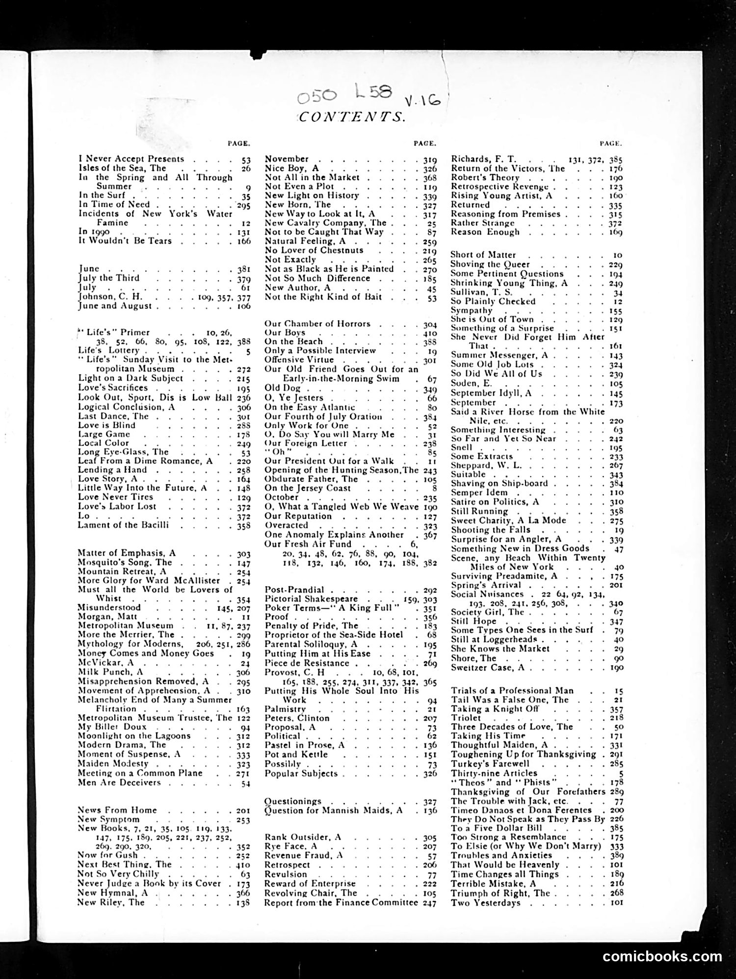 Life — 1890 — page 1: Life, 1890