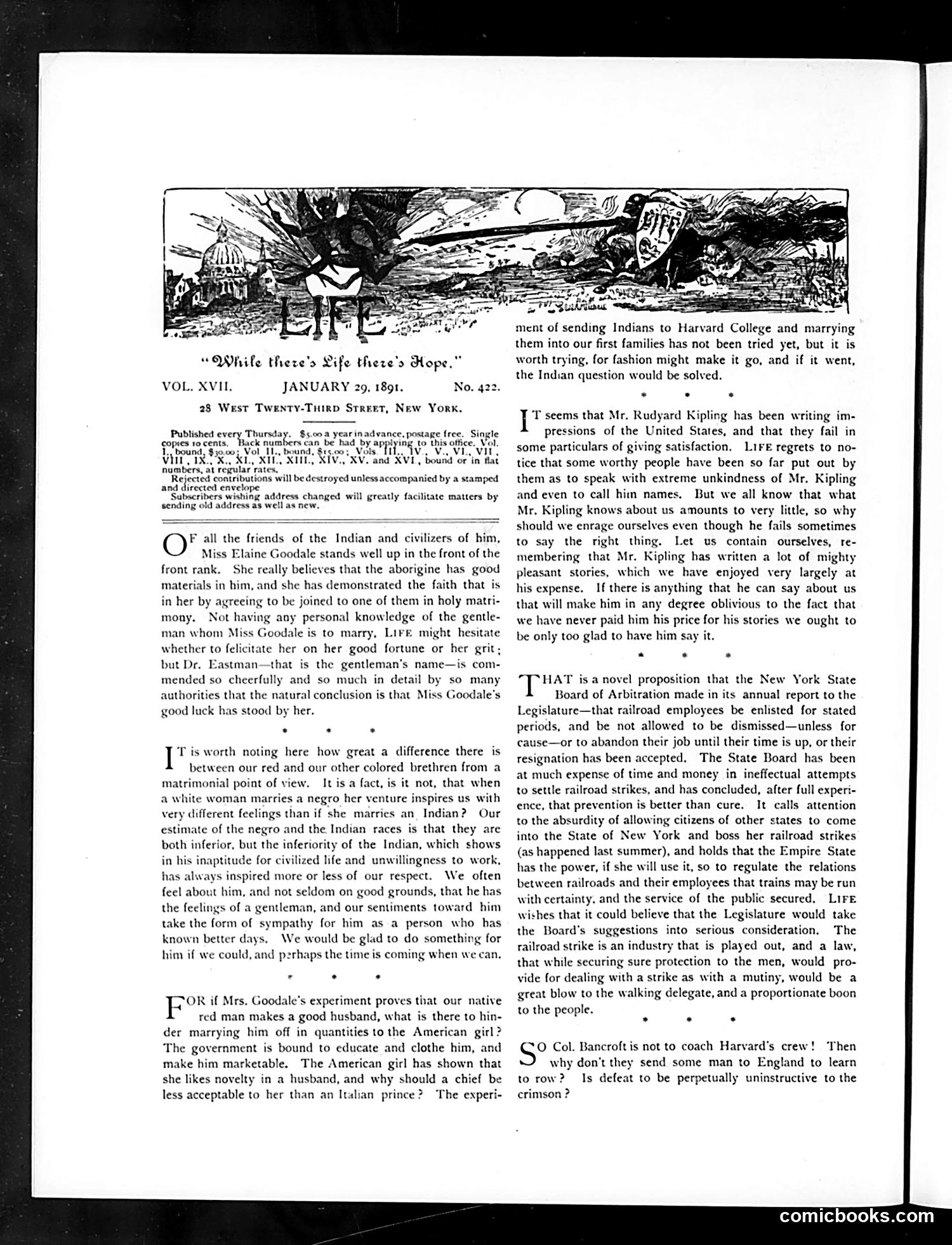 Life — January 29, 1891 — page 4: Life, 1891-01-29