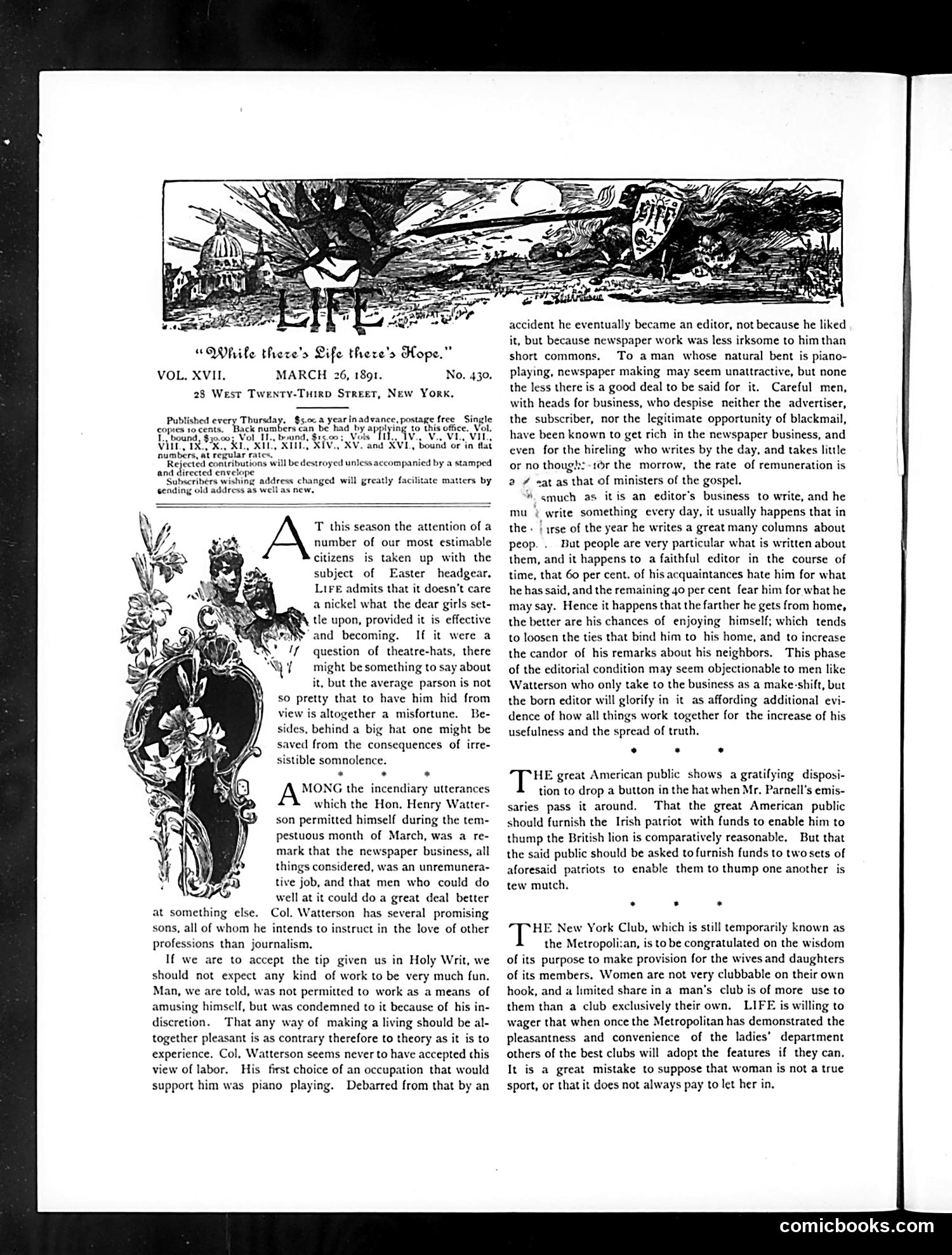 Life — March 26, 1891 — page 4: Life, 1891-03-26