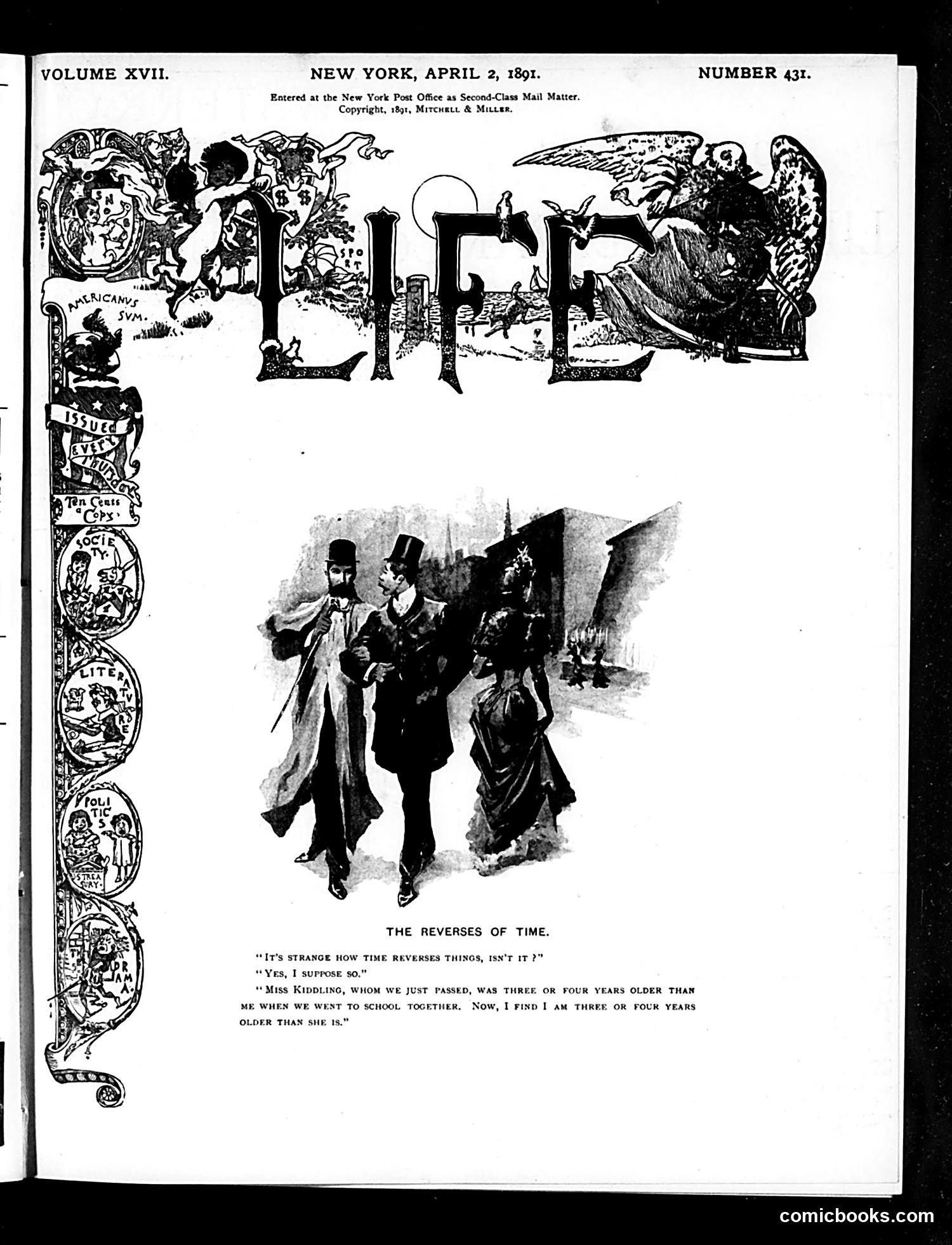 Life — April 2, 1891 — page 1: Life, 1891-04-02