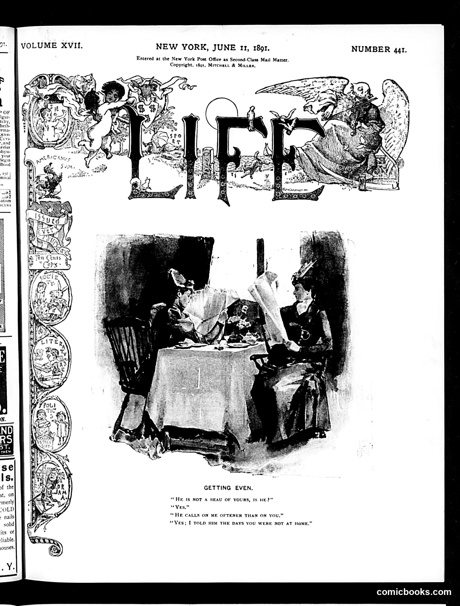 Life — June 11, 1891 — page 1: Life, 1891-06-11