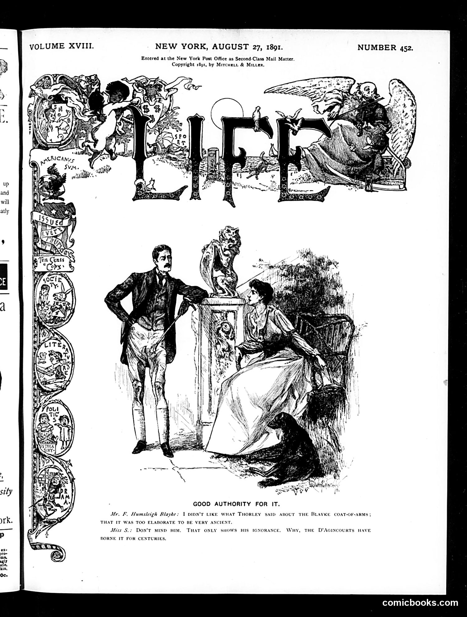Life — August 27, 1891 — page 1: Life, 1891-08-27