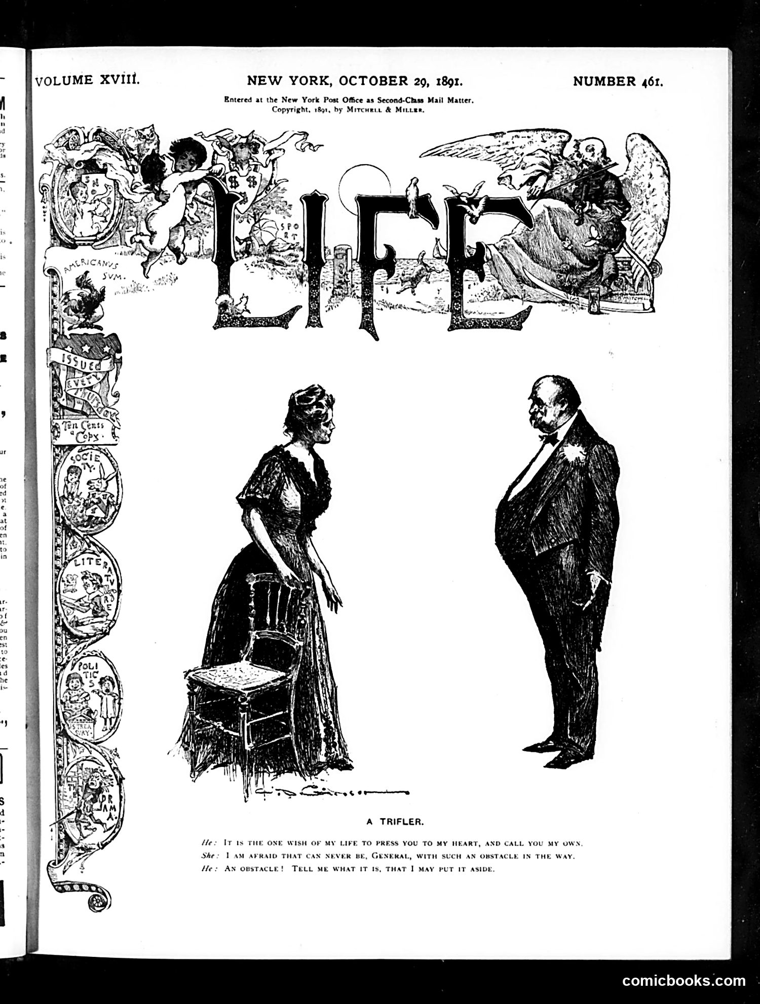 Life — October 29, 1891 — page 1: Life, 1891-10-29