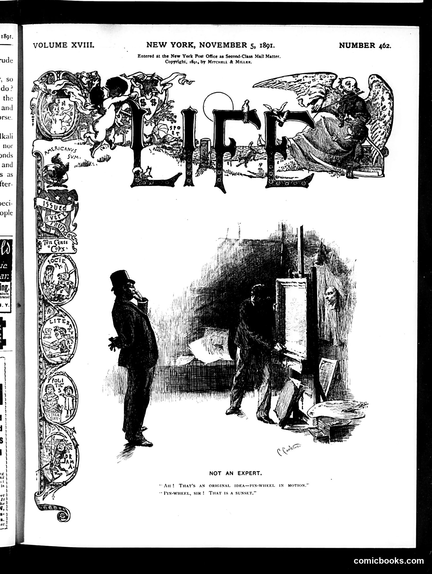 Life — November 5, 1891 — page 1: Life, 1891-11-05