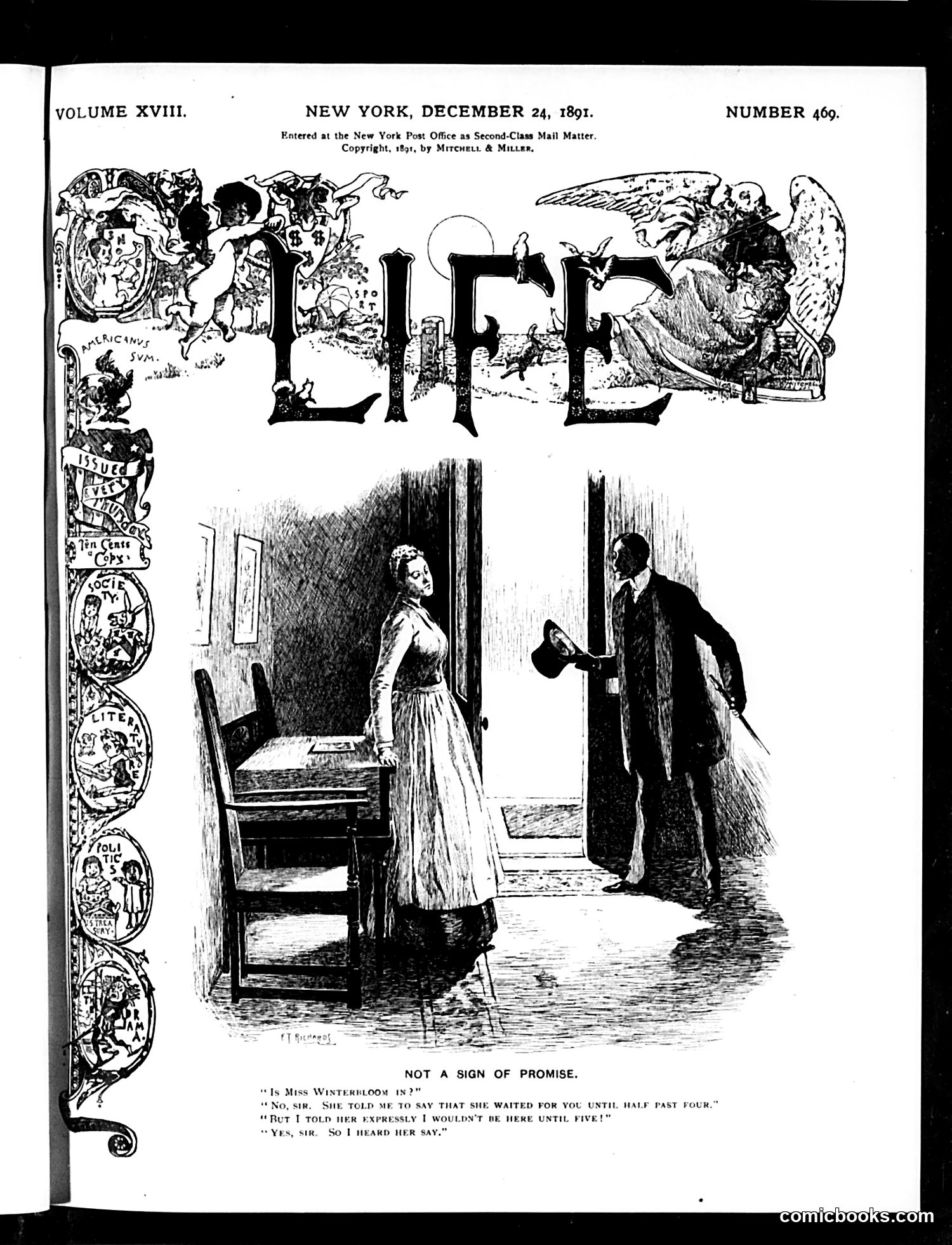 Life — December 24, 1891 — page 1: Life, 1891-12-24