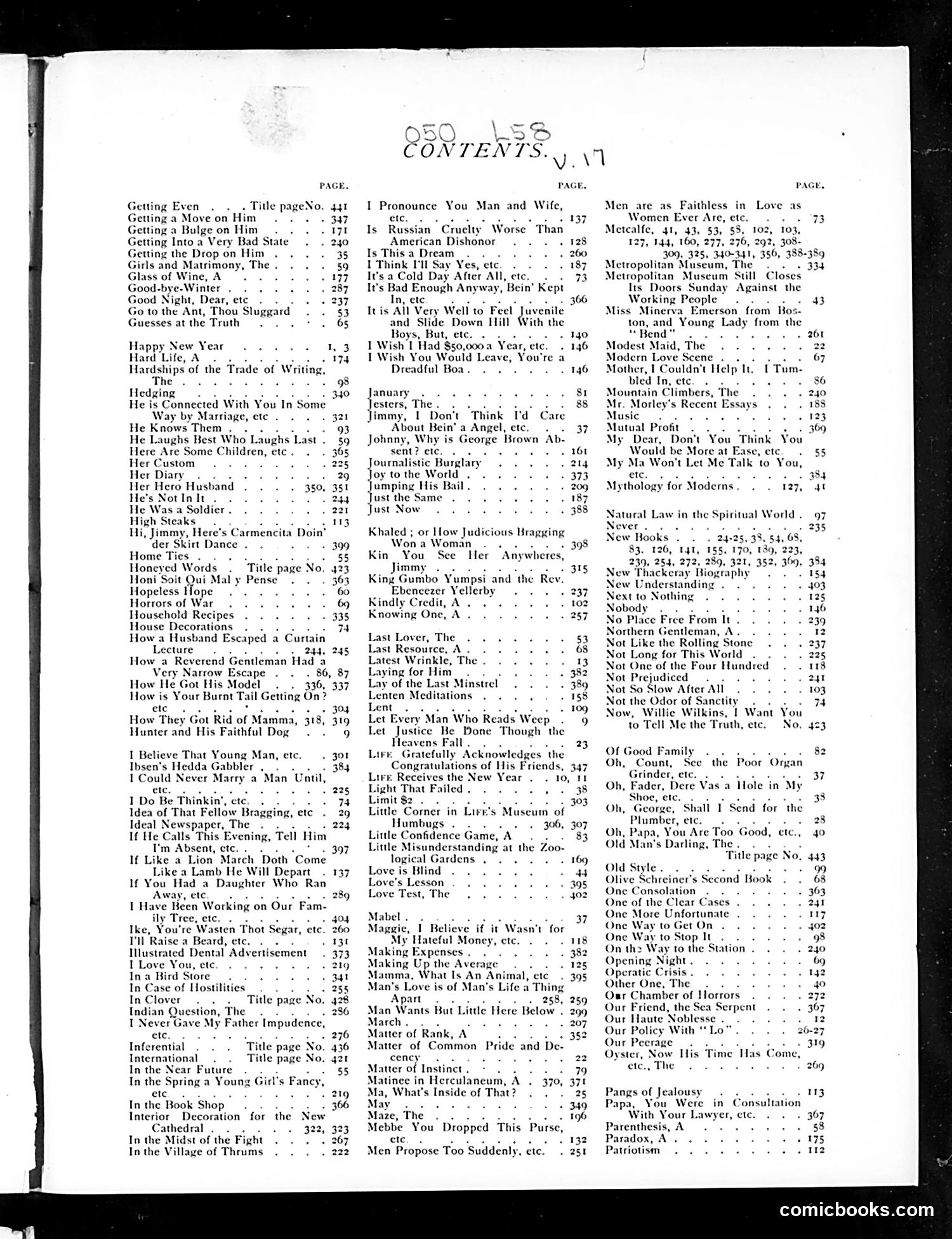 Life — 1891 — page 1: Life, 1891