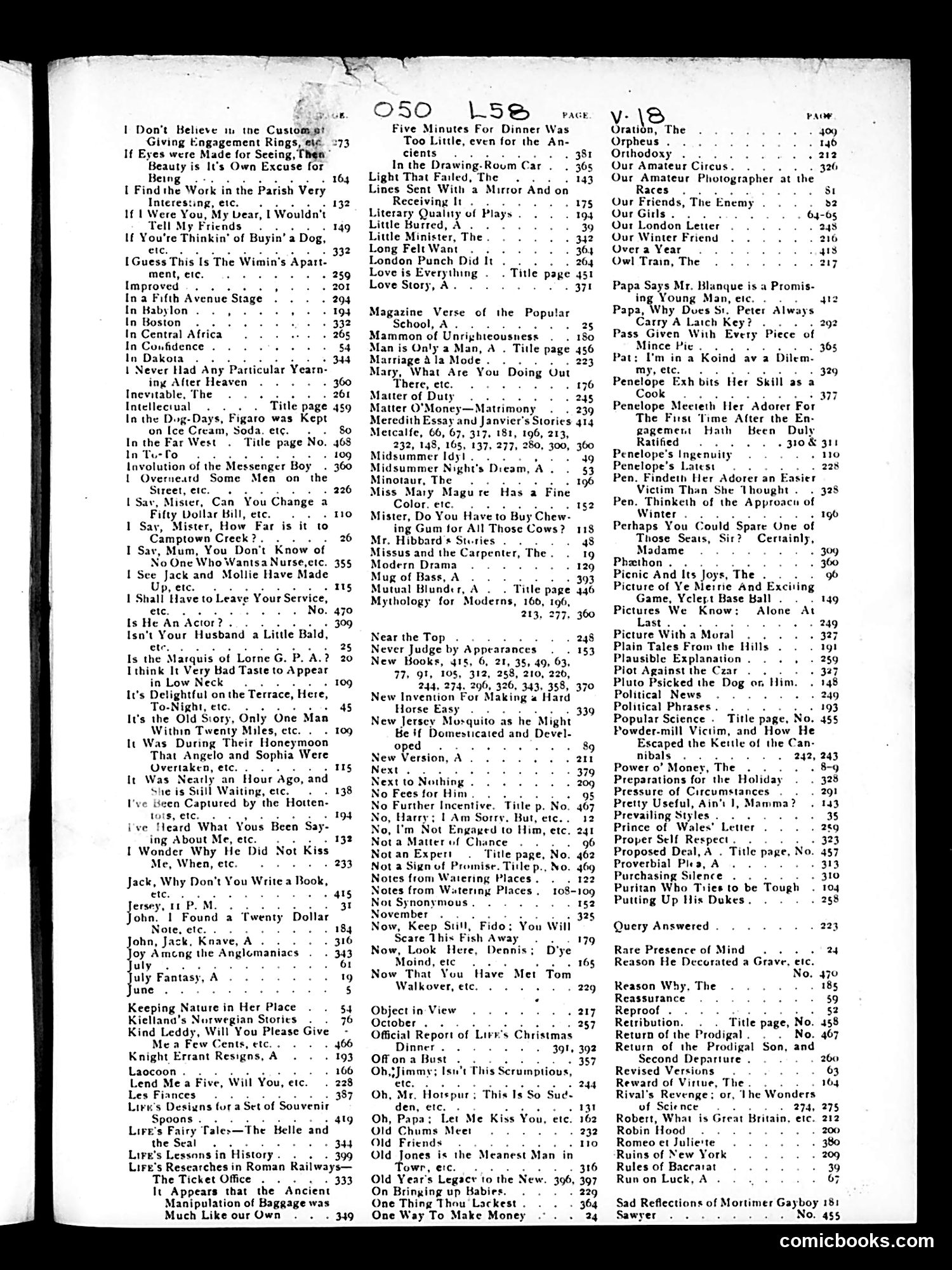 Life — 1891 — page 1: Life, 1891