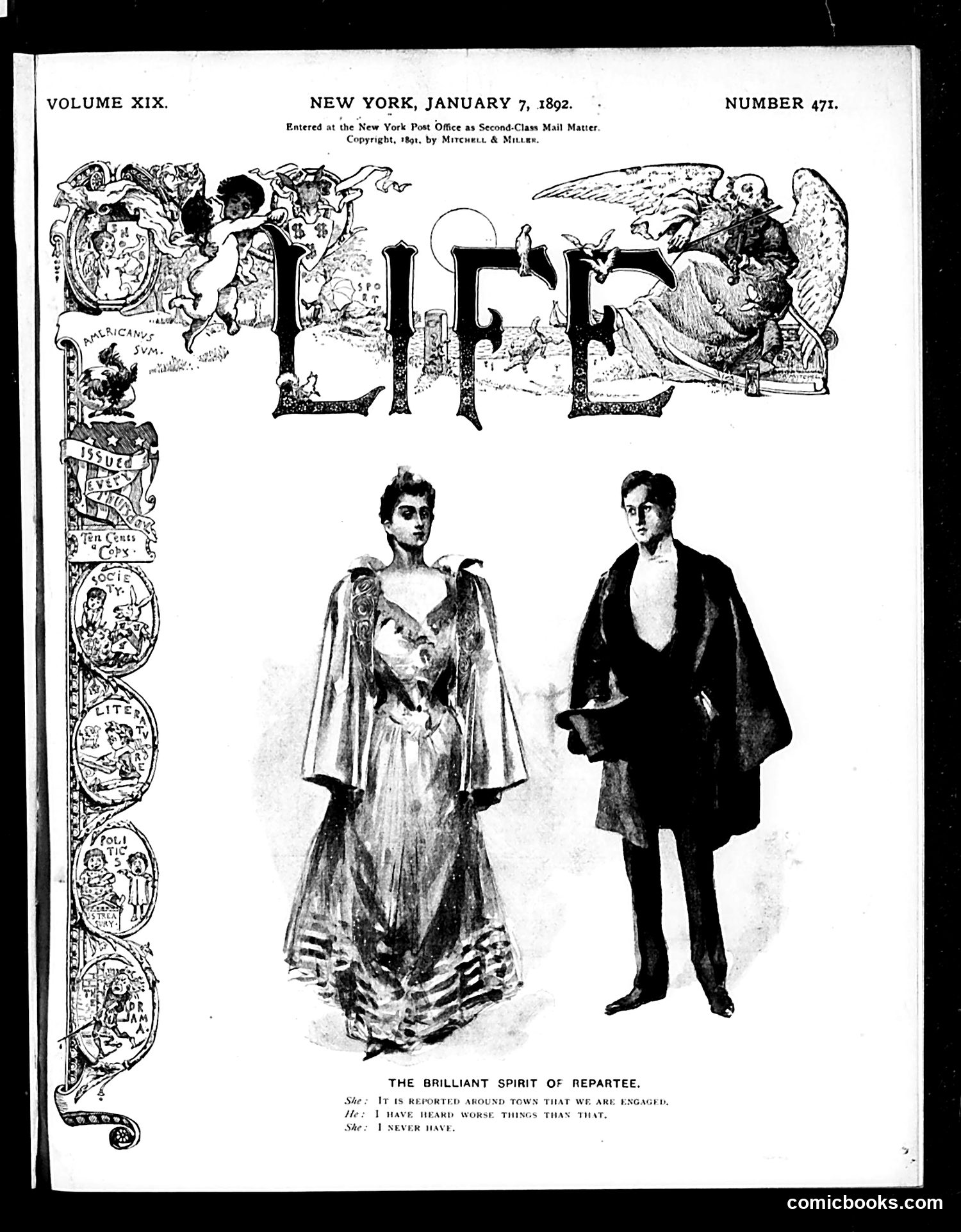 Life — January 7, 1892 — page 1: Life, 1892-01-07