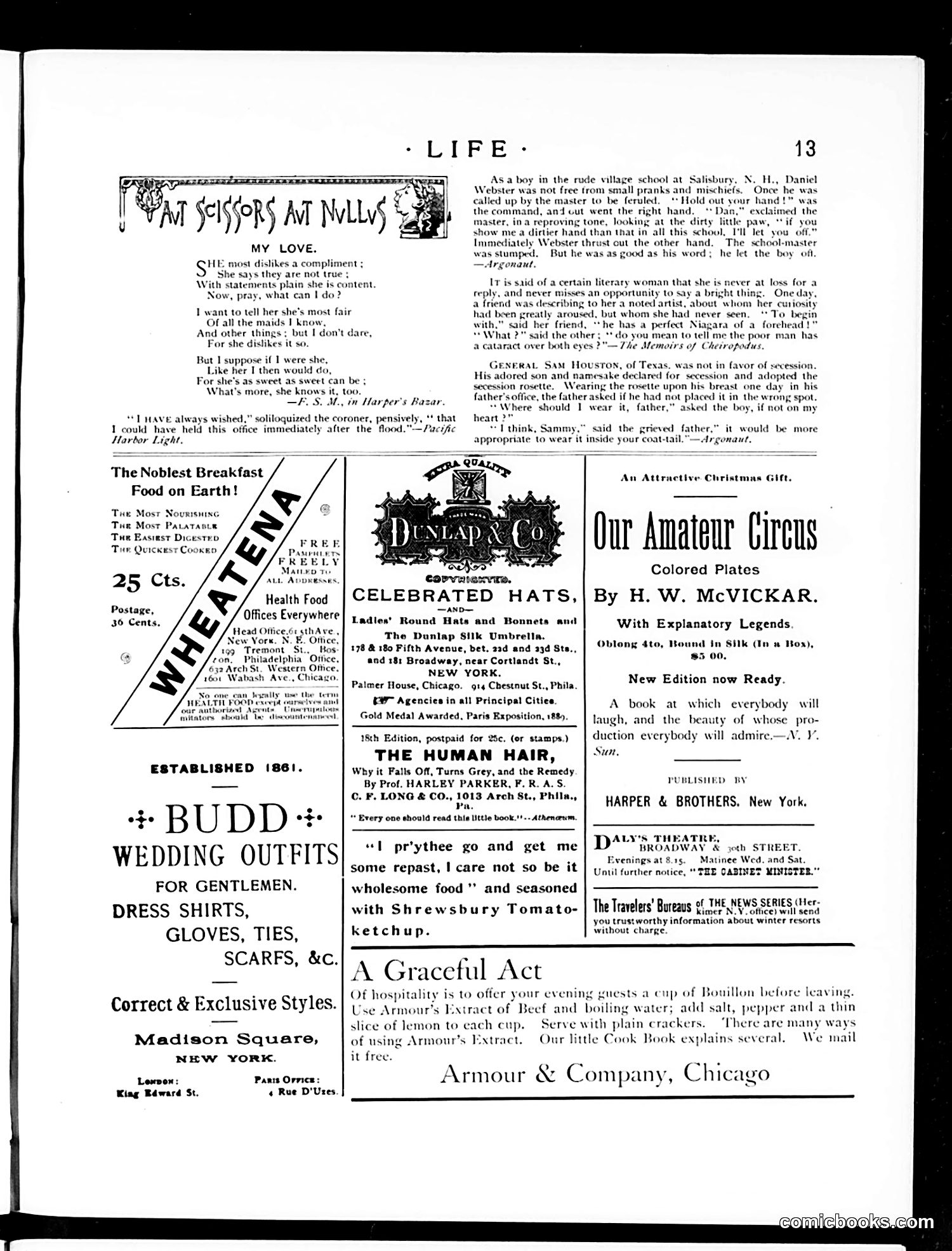 Life — January 7, 1892 — page 13: Life, 1892-01-07