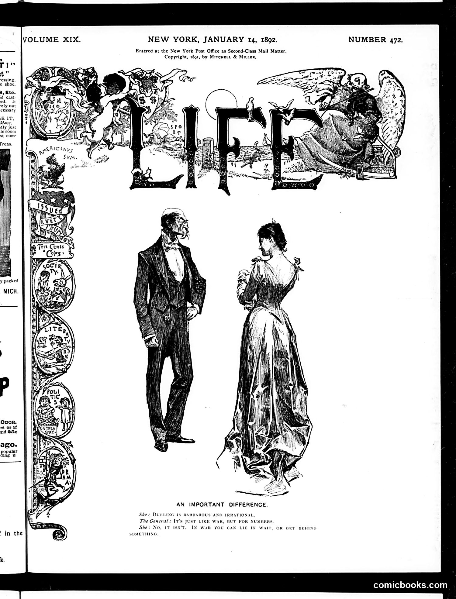 Life — January 14, 1892 — page 1: Life, 1892-01-14
