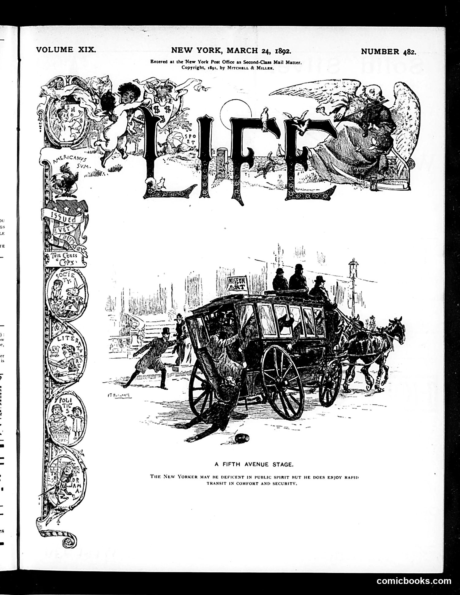 Life — March 24, 1892 — page 1: Life, 1892-03-24