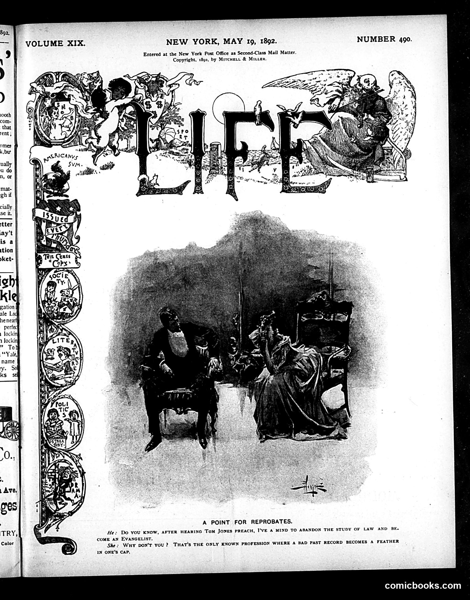 Life — May 19, 1892 — page 1: Life, 1892-05-19