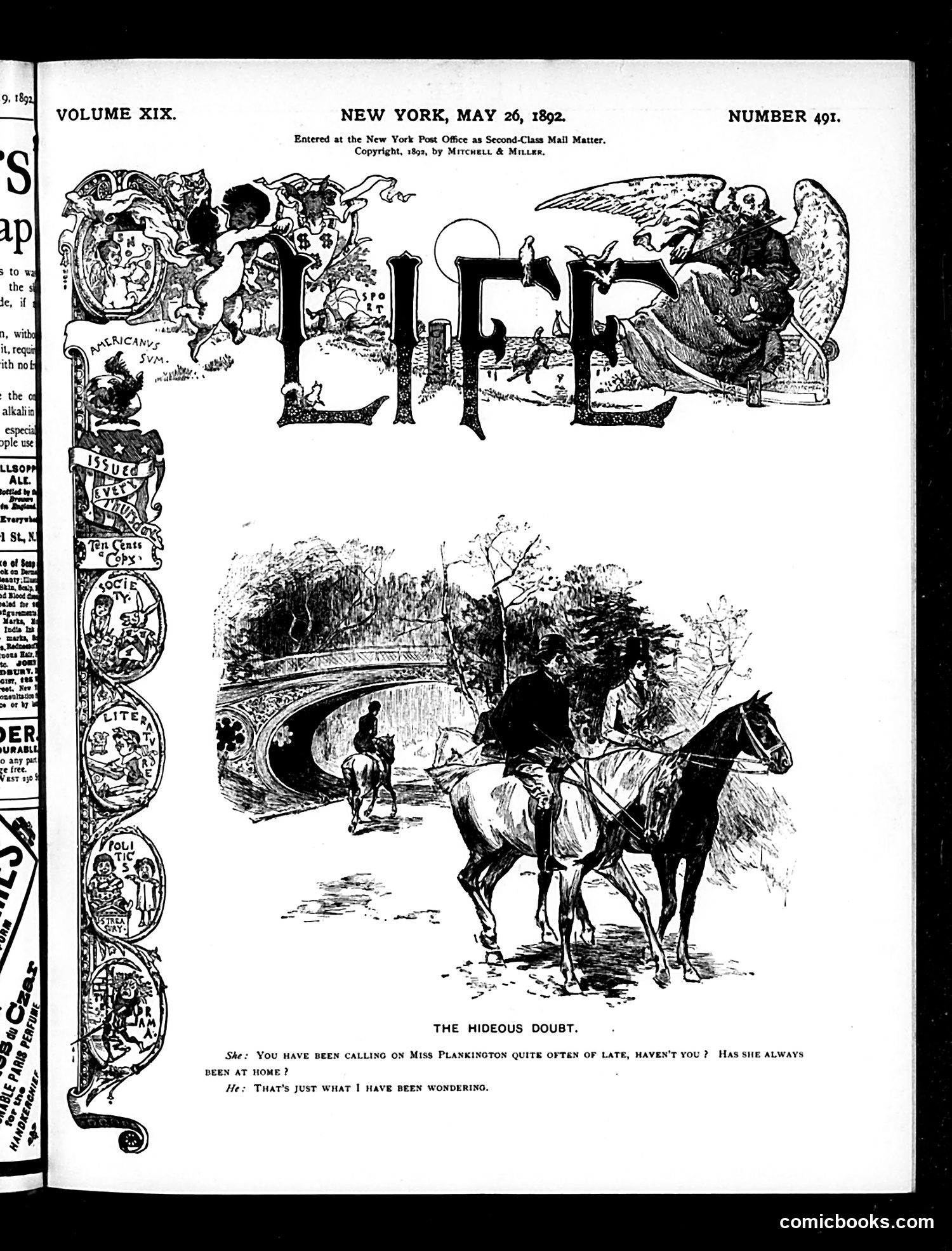 Life — May 26, 1892 — page 1: Life, 1892-05-26