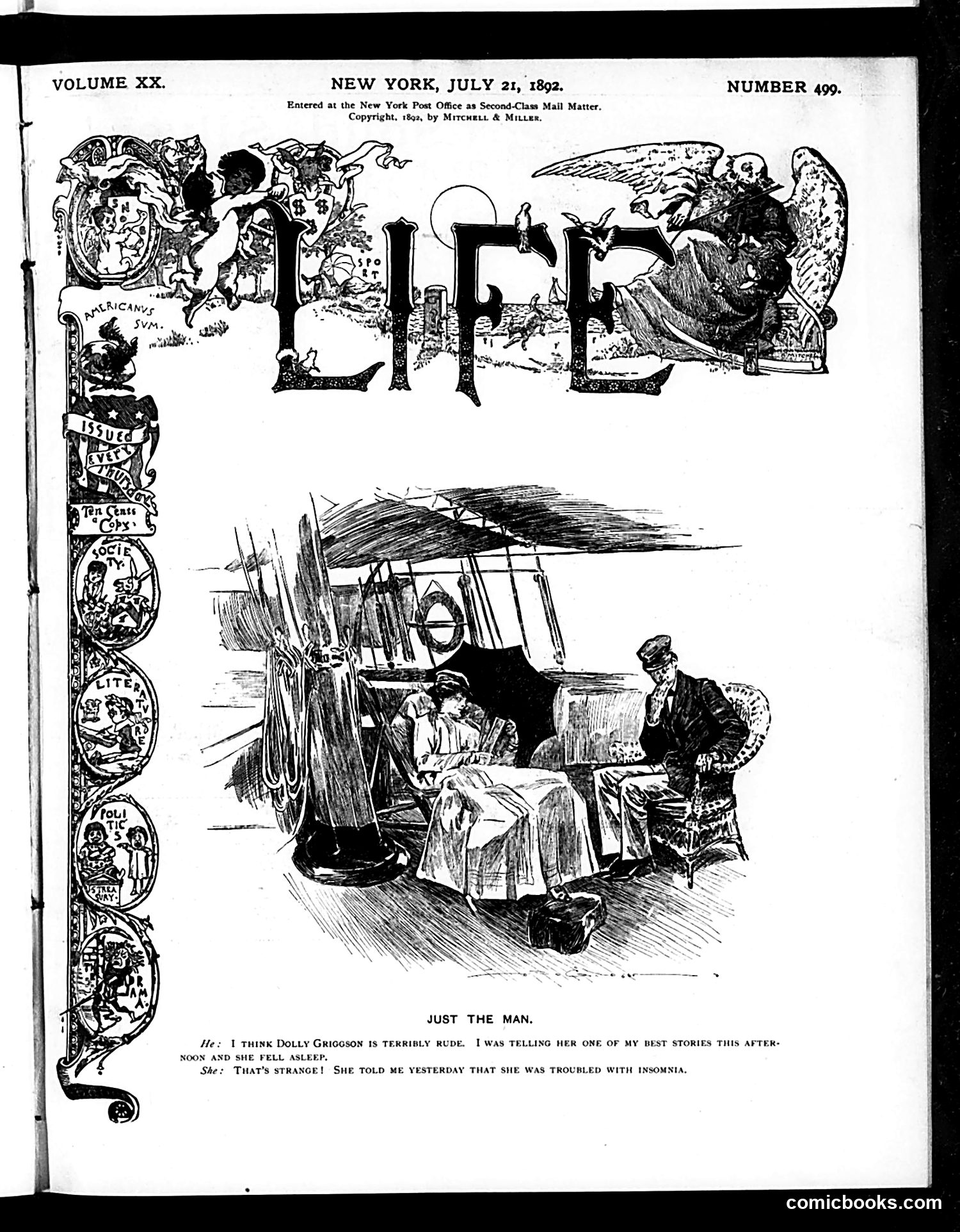 Life — July 21, 1892 — page 1: Life, 1892-07-21