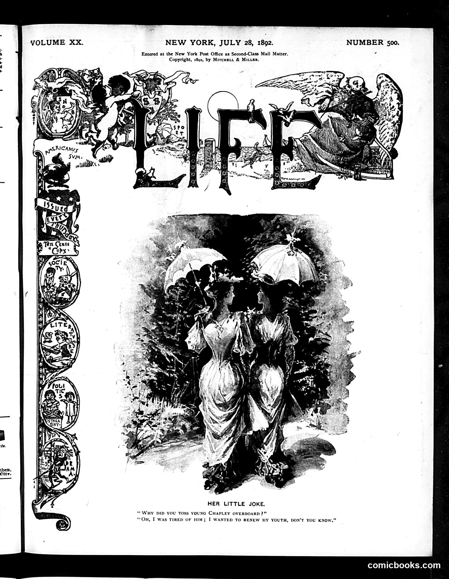 Life — July 28, 1892 — page 1: Life, 1892-07-28
