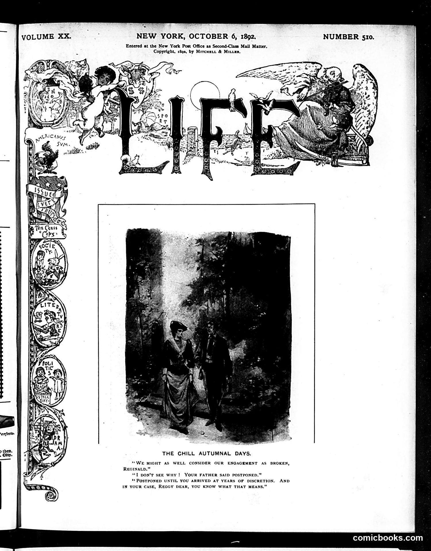 Life — October 6, 1892 — page 1: Life, 1892-10-06