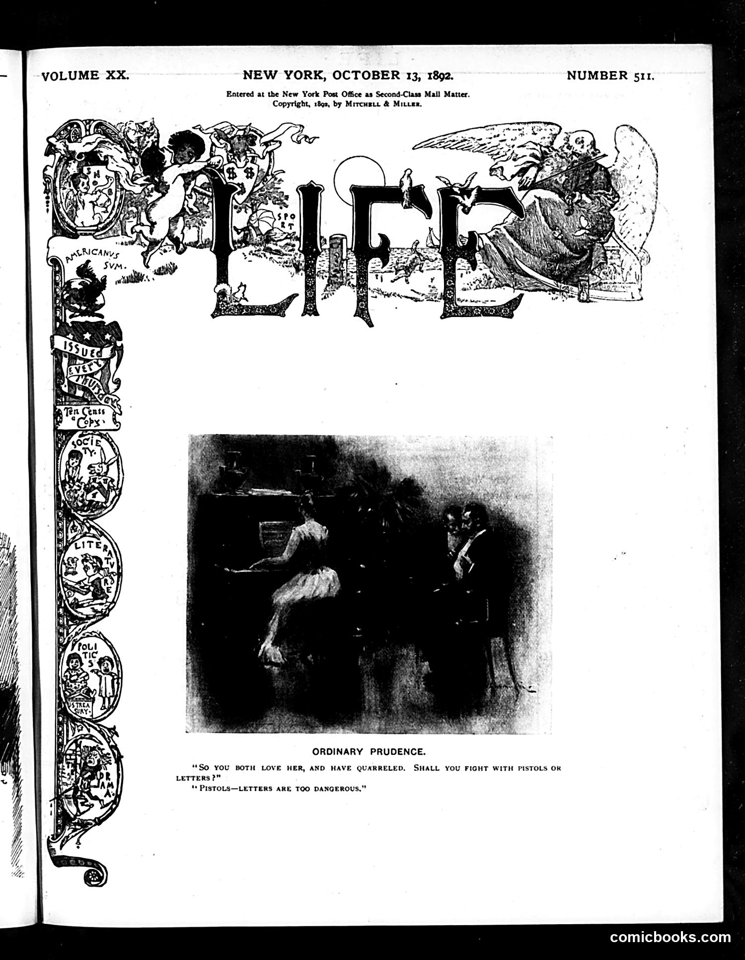 Life — October 13, 1892 — page 1: Life, 1892-10-13
