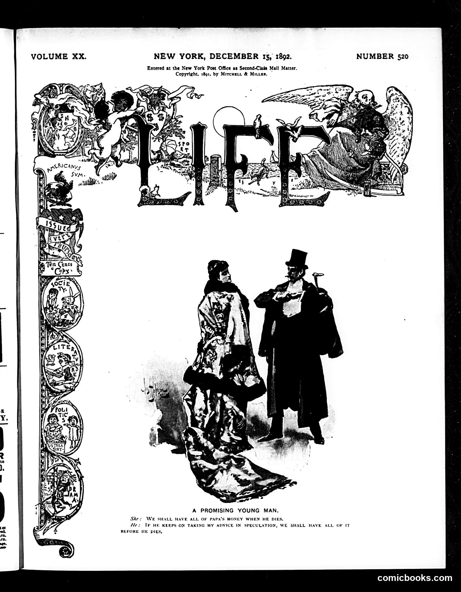 Life — December 15, 1892 — page 1: Life, 1892-12-15