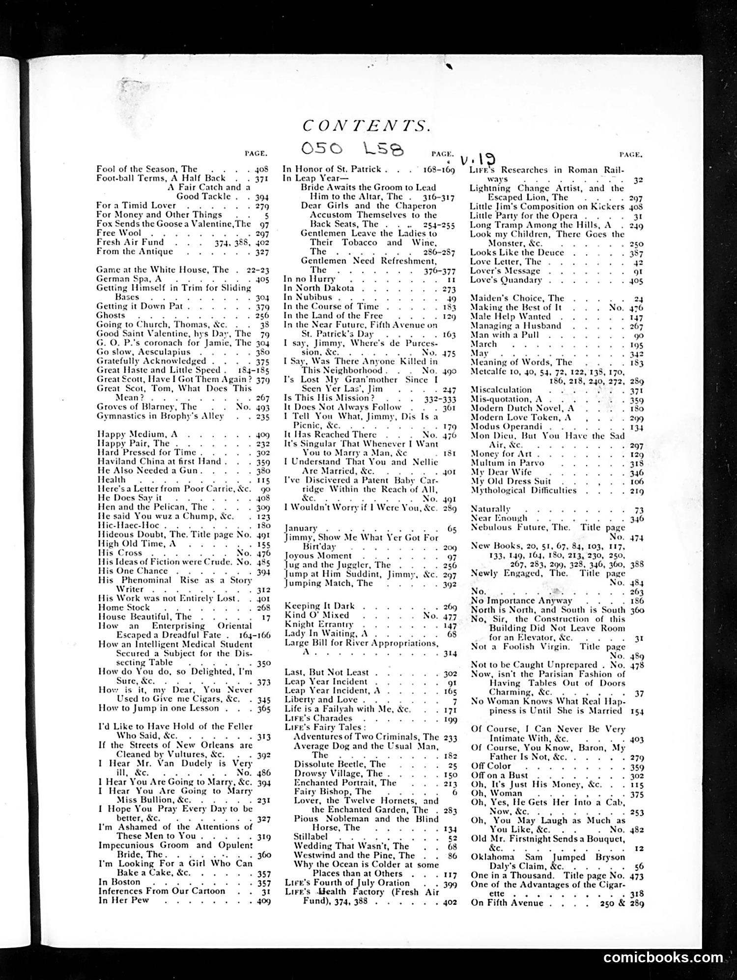 Life — 1892 — page 1: Life, 1892