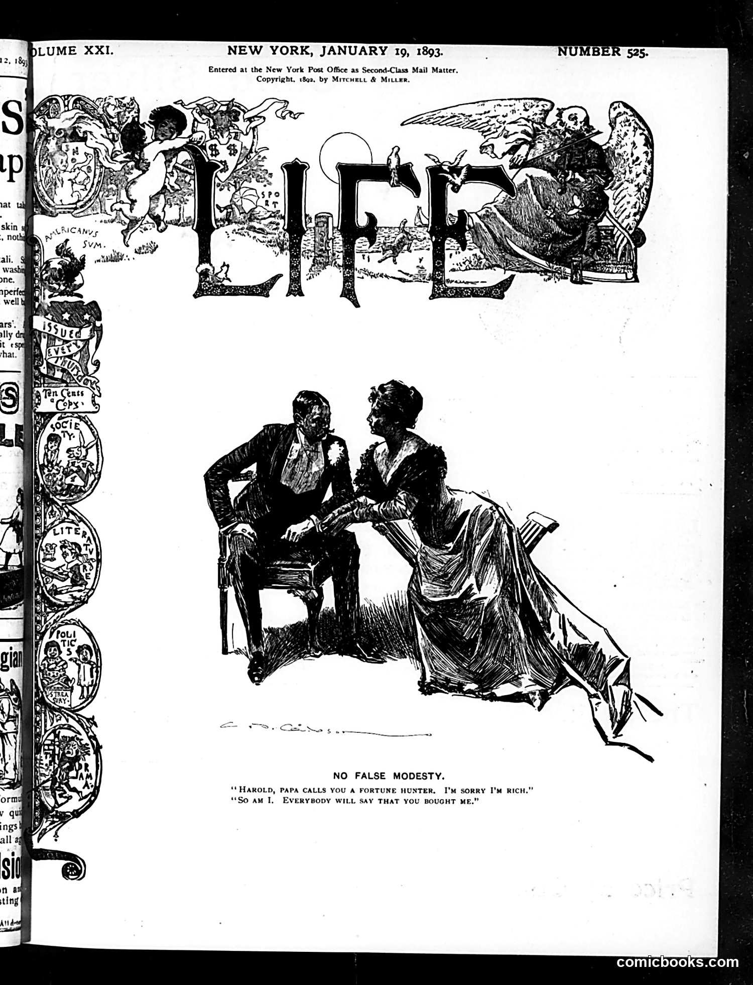 Life — January 19, 1893 — page 1: Life, 1893-01-19
