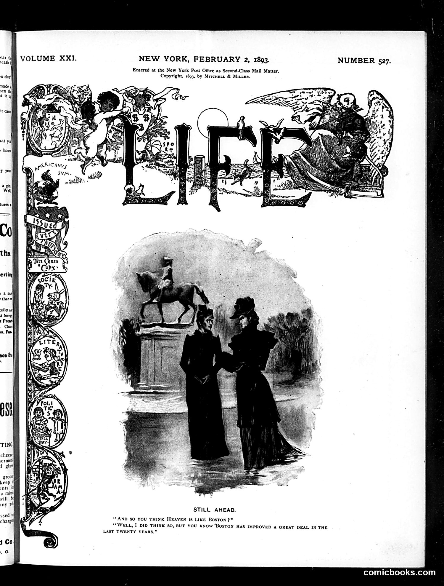 Life — February 2, 1893 — page 1: Life, 1893-02-02