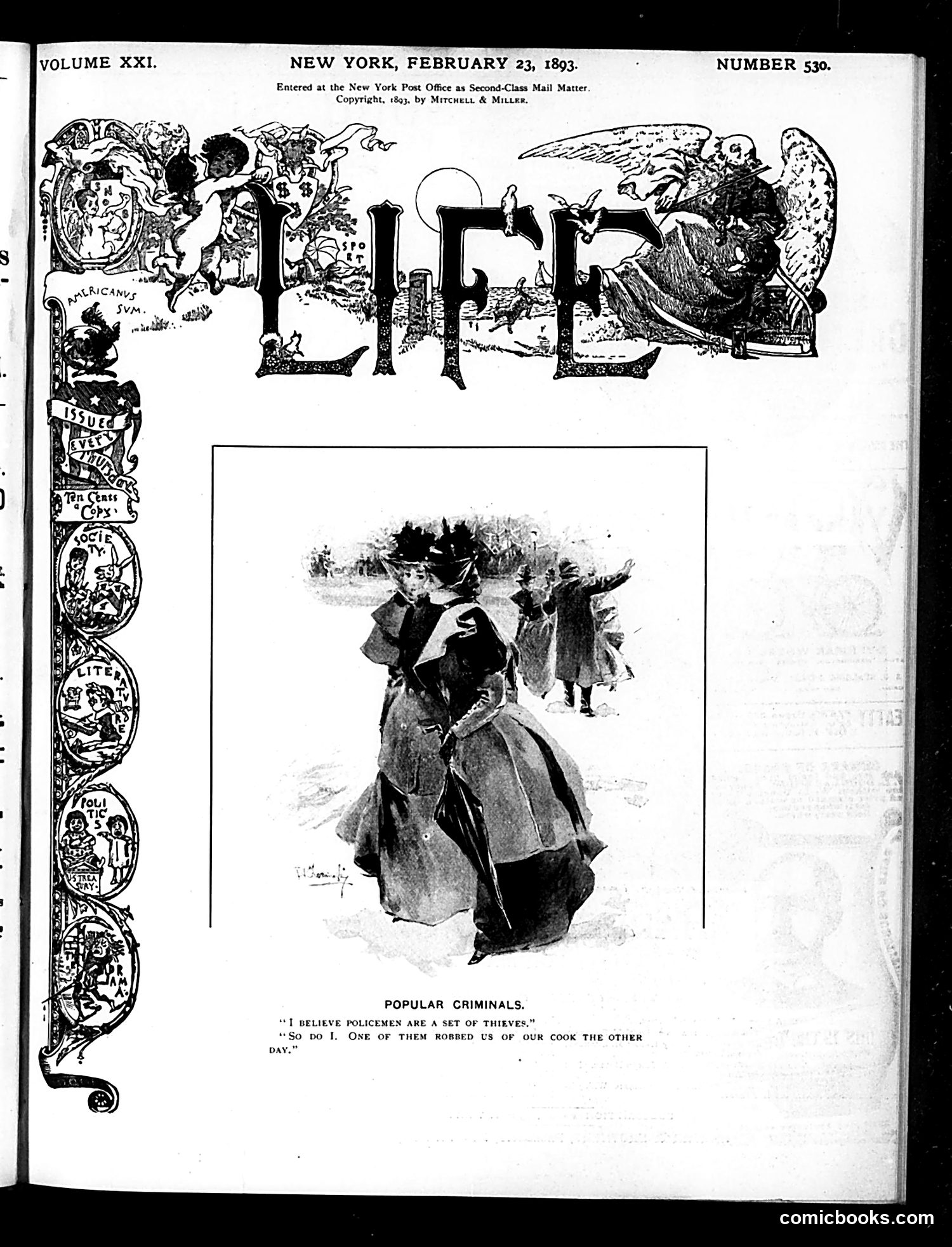 Life — February 23, 1893 — page 1: Life, 1893-02-23