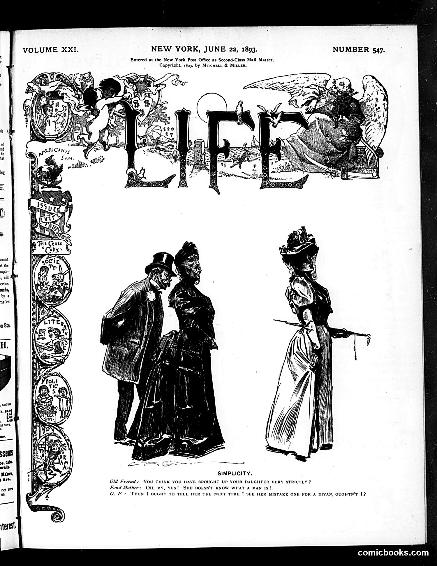 Life — June 22, 1893 — page 1: Life, 1893-06-22