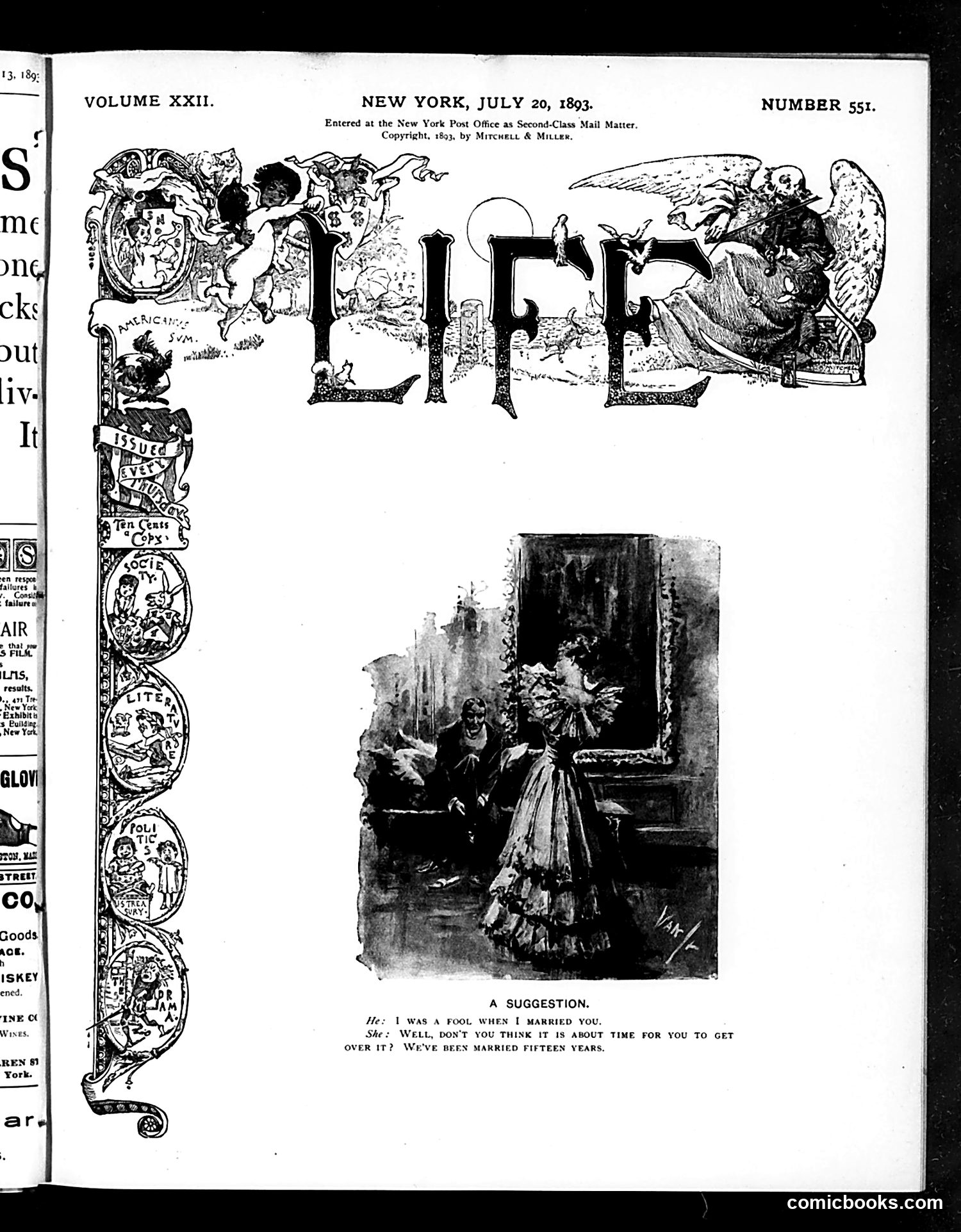 Life — July 20, 1893 — page 1: Life, 1893-07-20