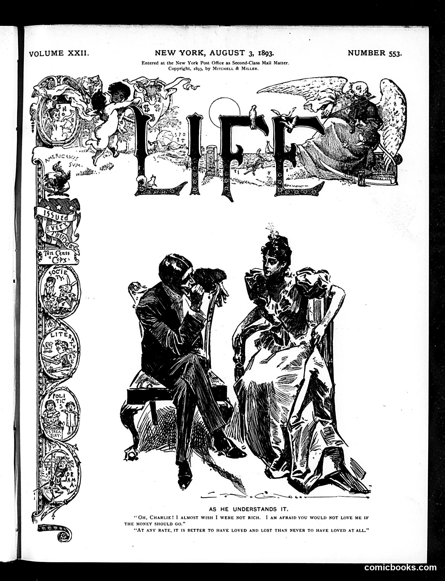 Life — August 3, 1893 — page 1: Life, 1893-08-03
