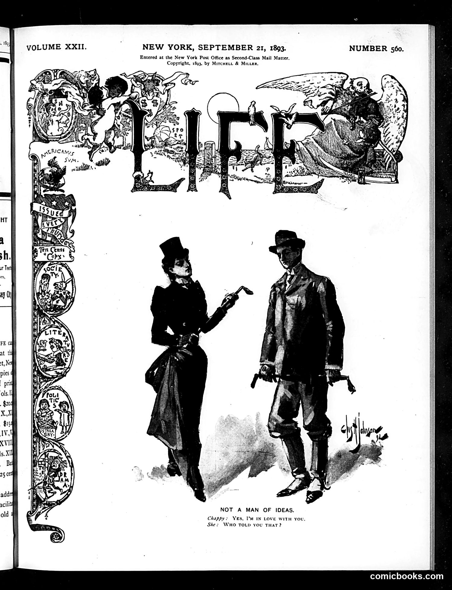 Life — September 21, 1893 — page 1: Life, 1893-09-21