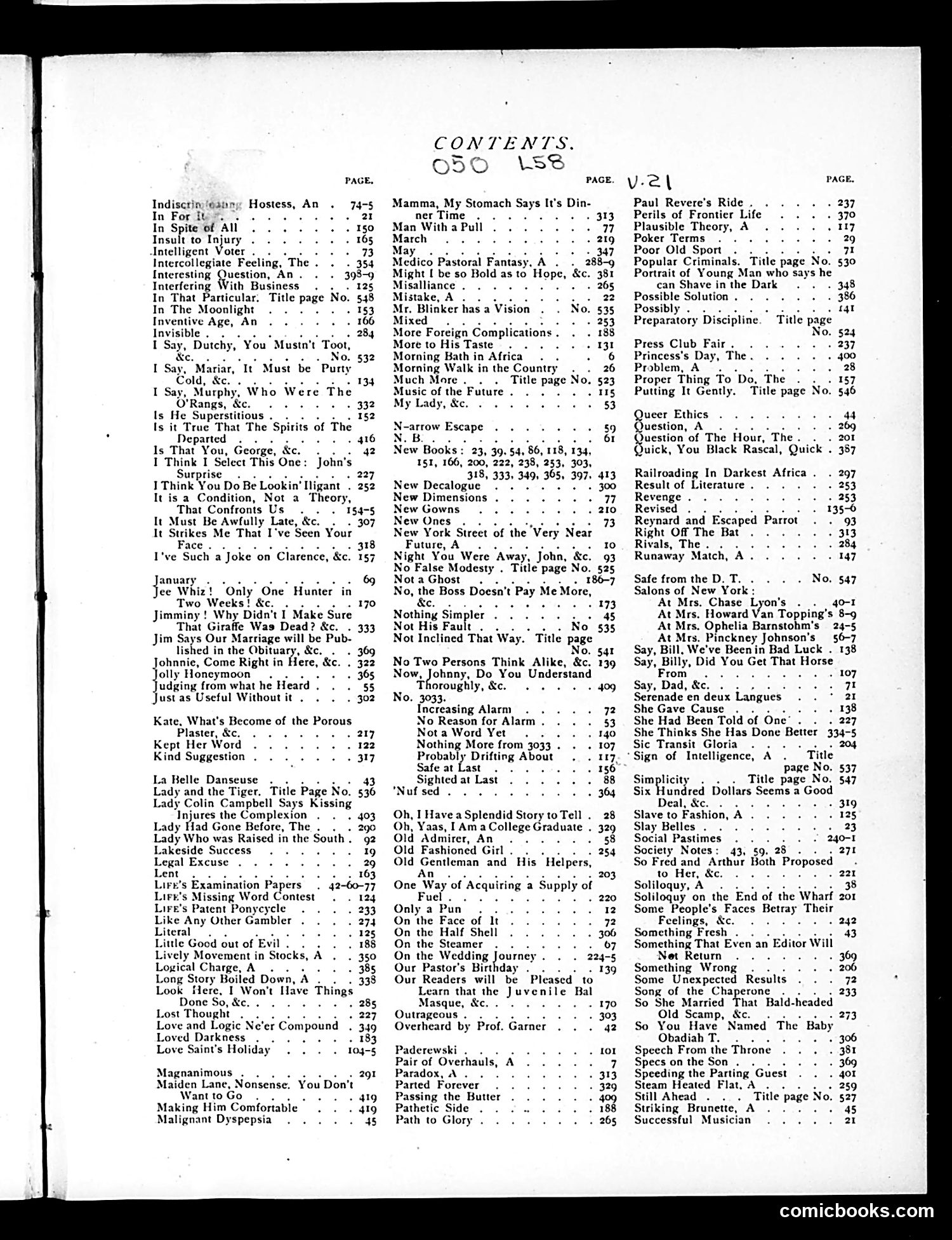 Life — 1893 — page 1: Life, 1893