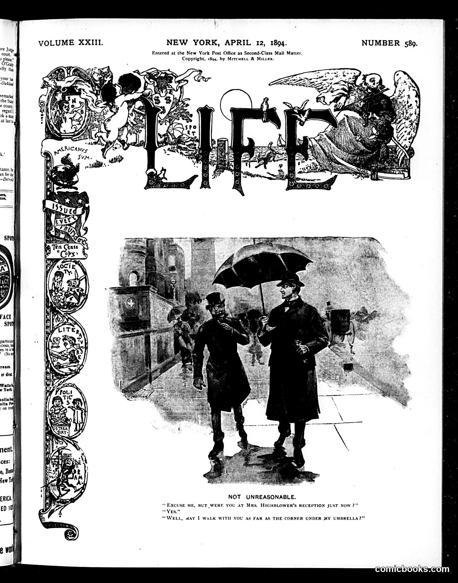 Life — April 12, 1894 — page 1: Life, 1894-04-12