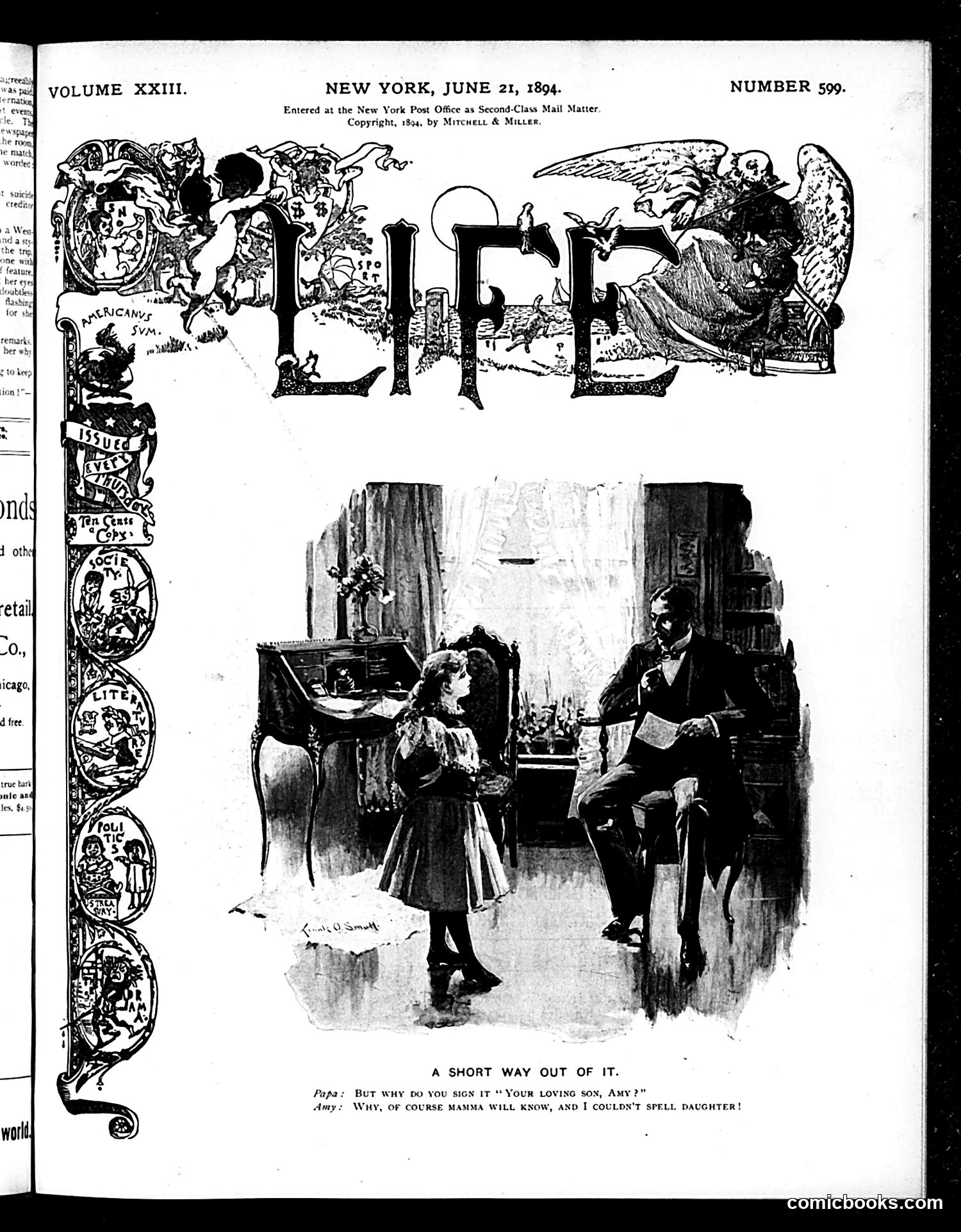 Life — June 21, 1894 — page 1: Life, 1894-06-21
