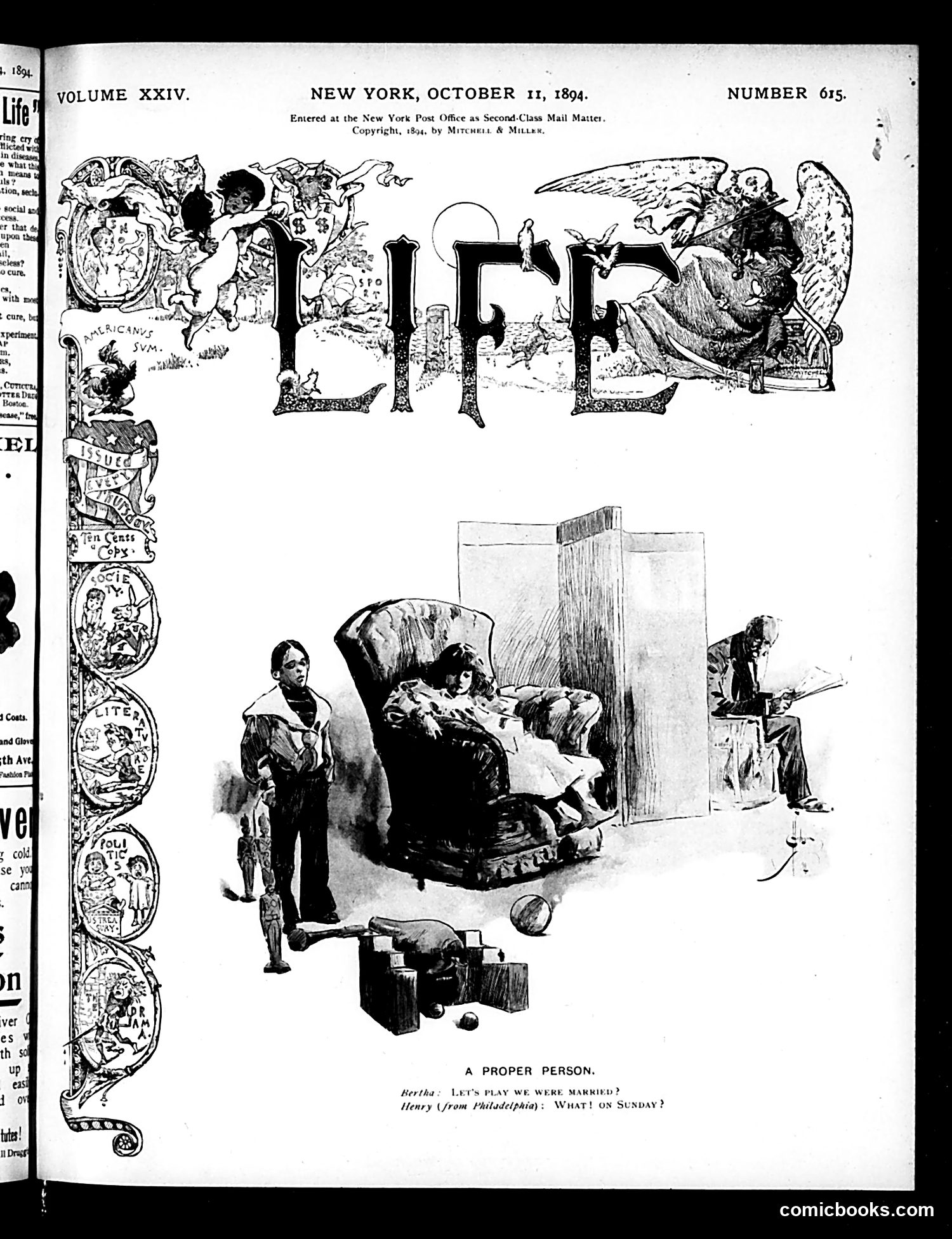 Life — October 11, 1894 — page 1: Life, 1894-10-11