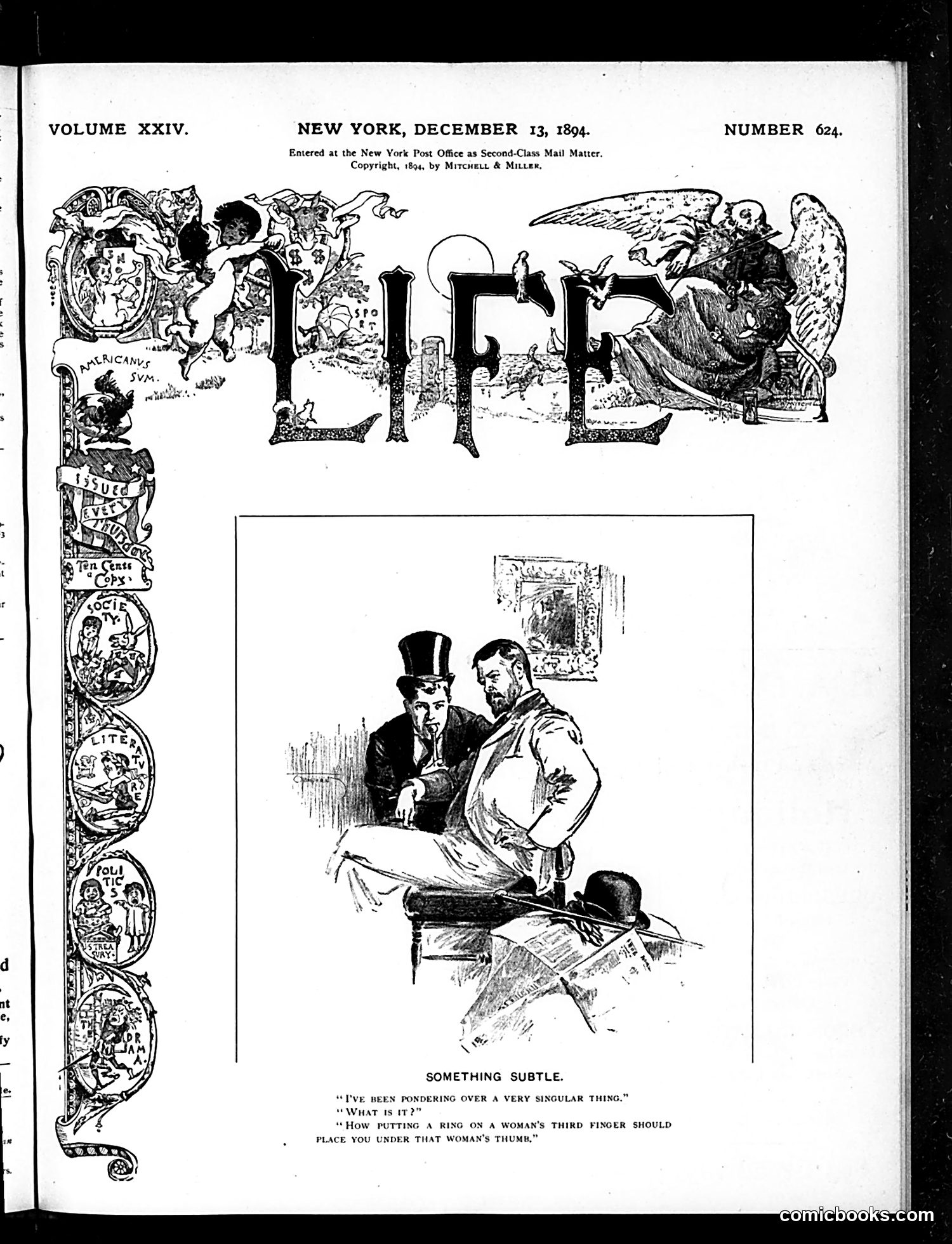 Life — December 13, 1894 — page 1: Life, 1894-12-13