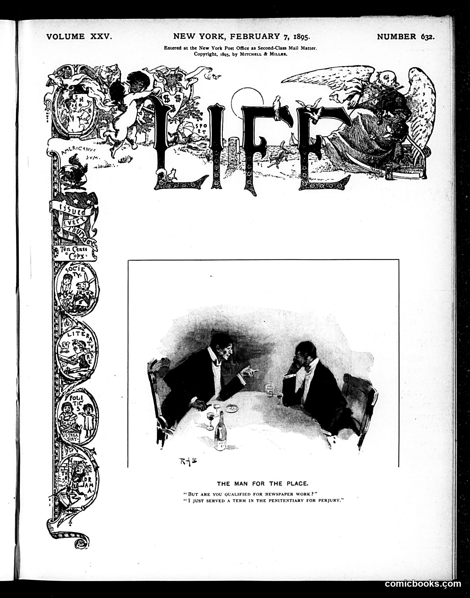 Life — February 7, 1895 — page 1: Life, 1895-02-07