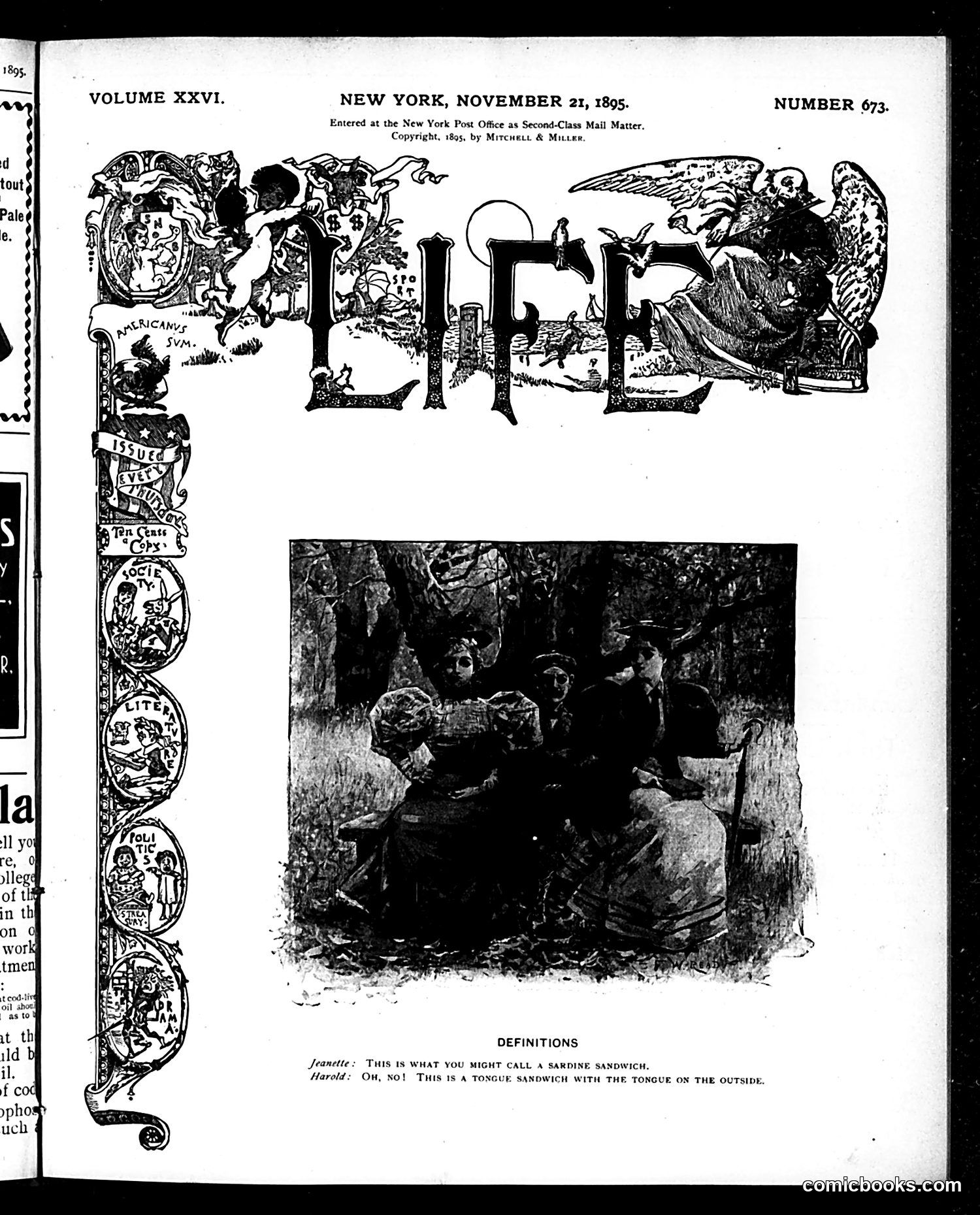Life — November 21, 1895 — page 1: Life, 1895-11-21