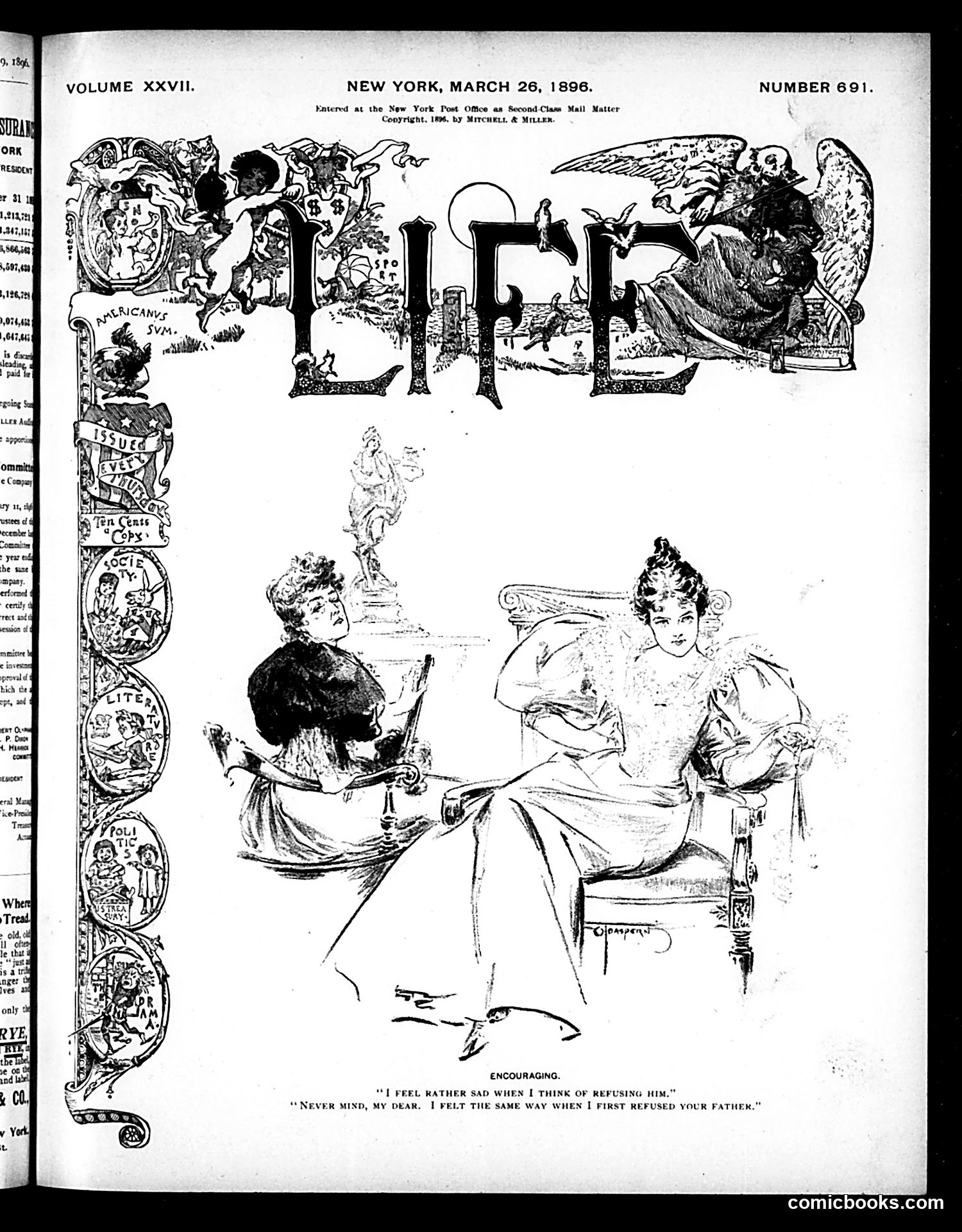 Life — March 26, 1896 — page 1: Life, 1896-03-26