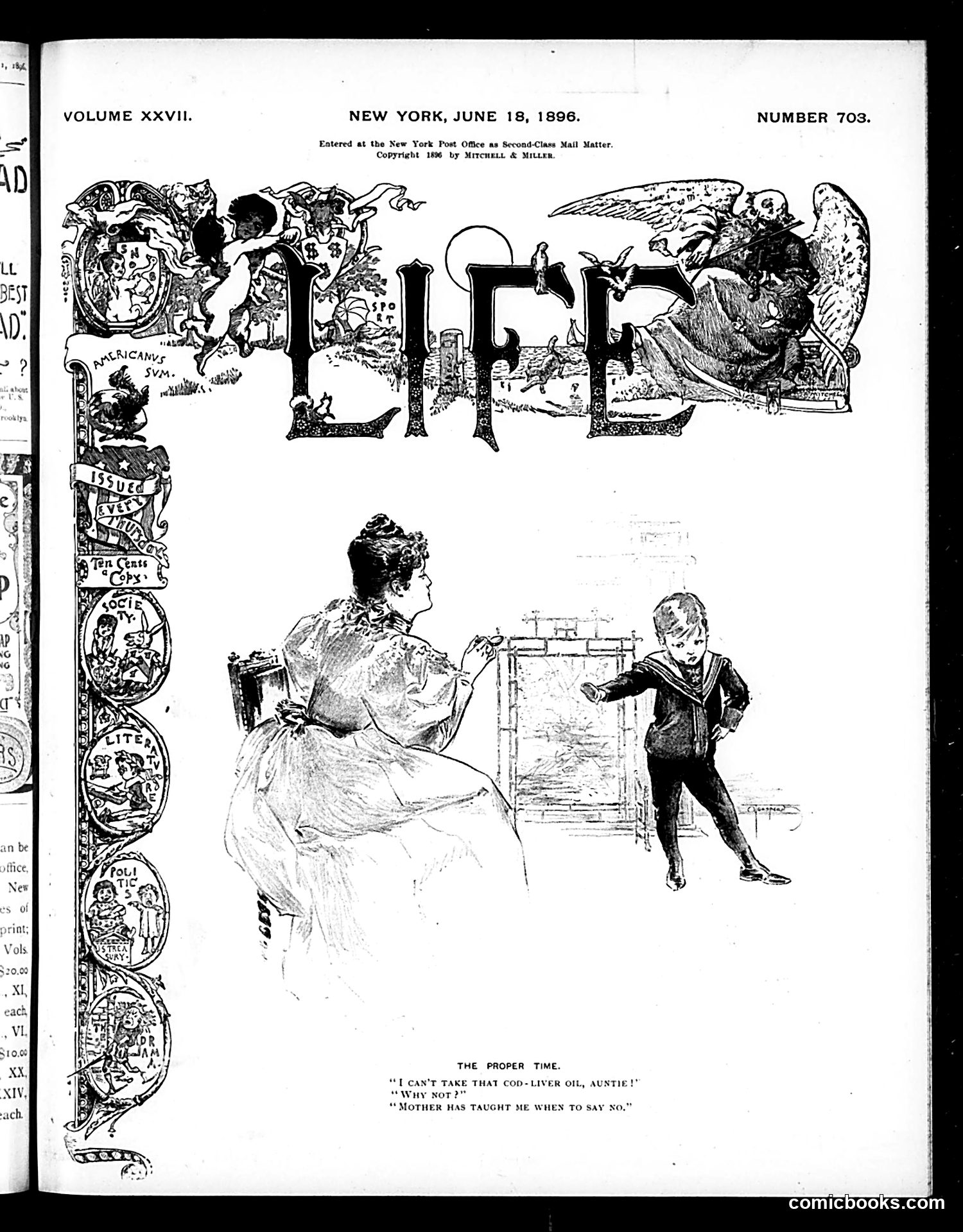 Life — June 18, 1896 — page 1: Life, 1896-06-18